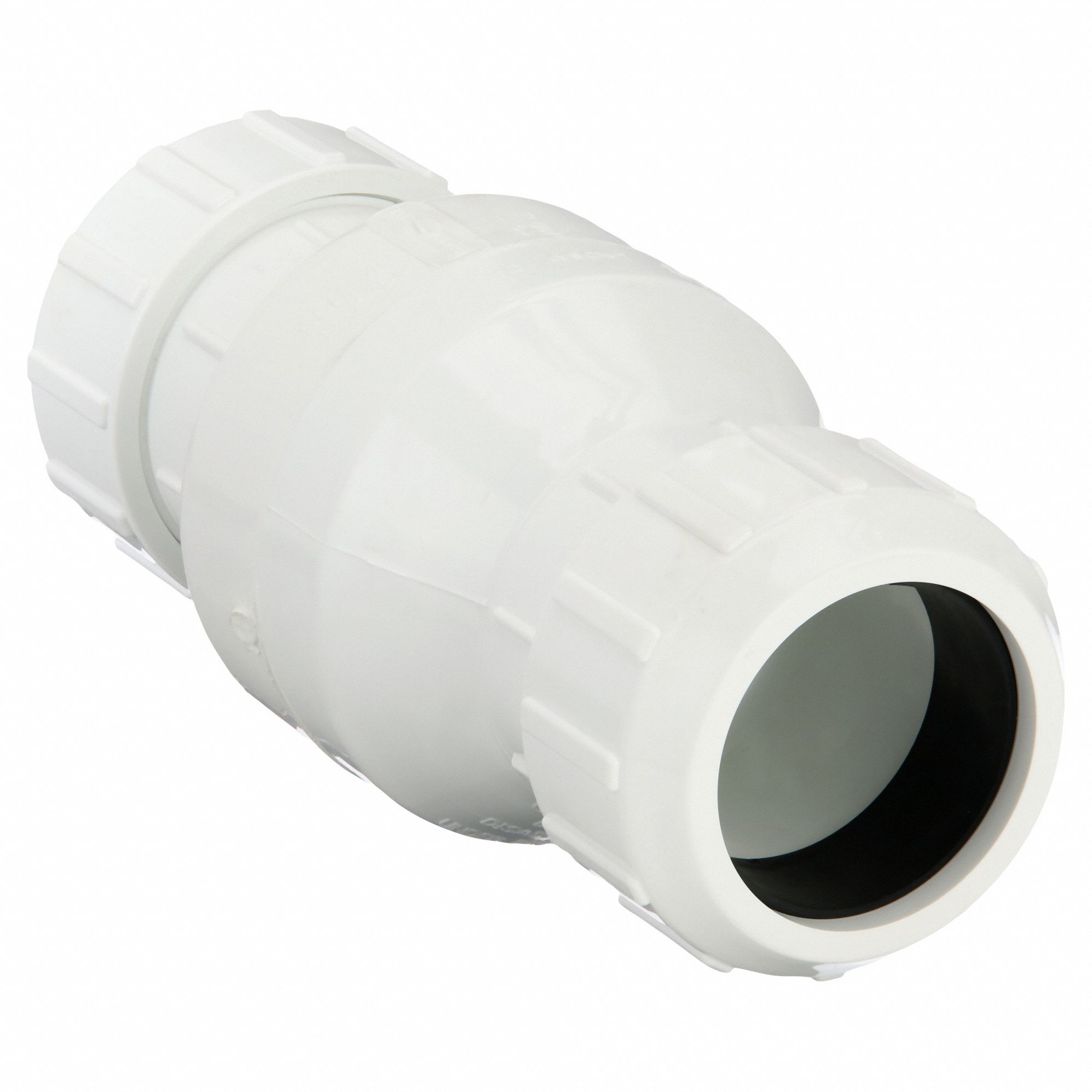 Check Valve: Swing, Inline Valve Body, 2 in Pipe Size, For Water Media, PVC, Female, Female