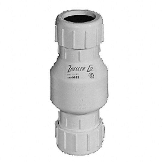 ZOELLER Check Valve, 2 in, Single, Union Check Valve, PVC, Compression