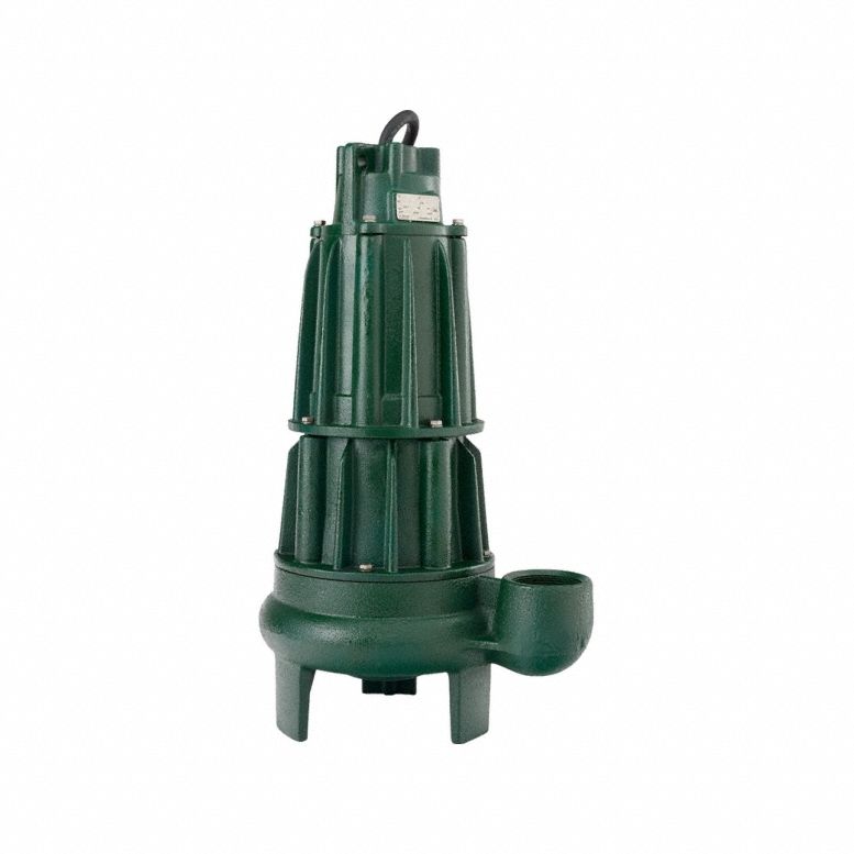 Sewage Ejector Pump: Cast Iron, Three Phase, 3 hp, 460V AC, 410 gpm Flow Rate @ 10' of Head