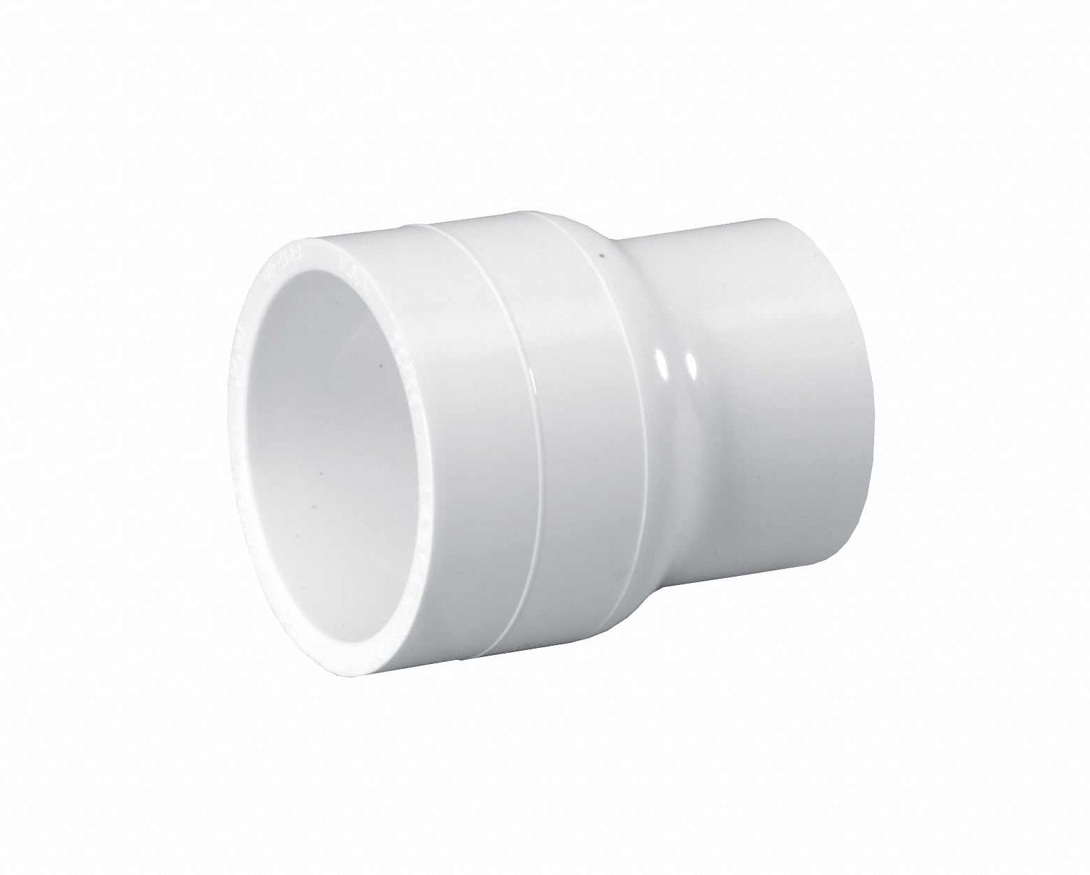 Pipe Coupling: Schedule 40, PVC, 10 in x 8 in Size, Socket x Socket, Female x Female, White, 140°F