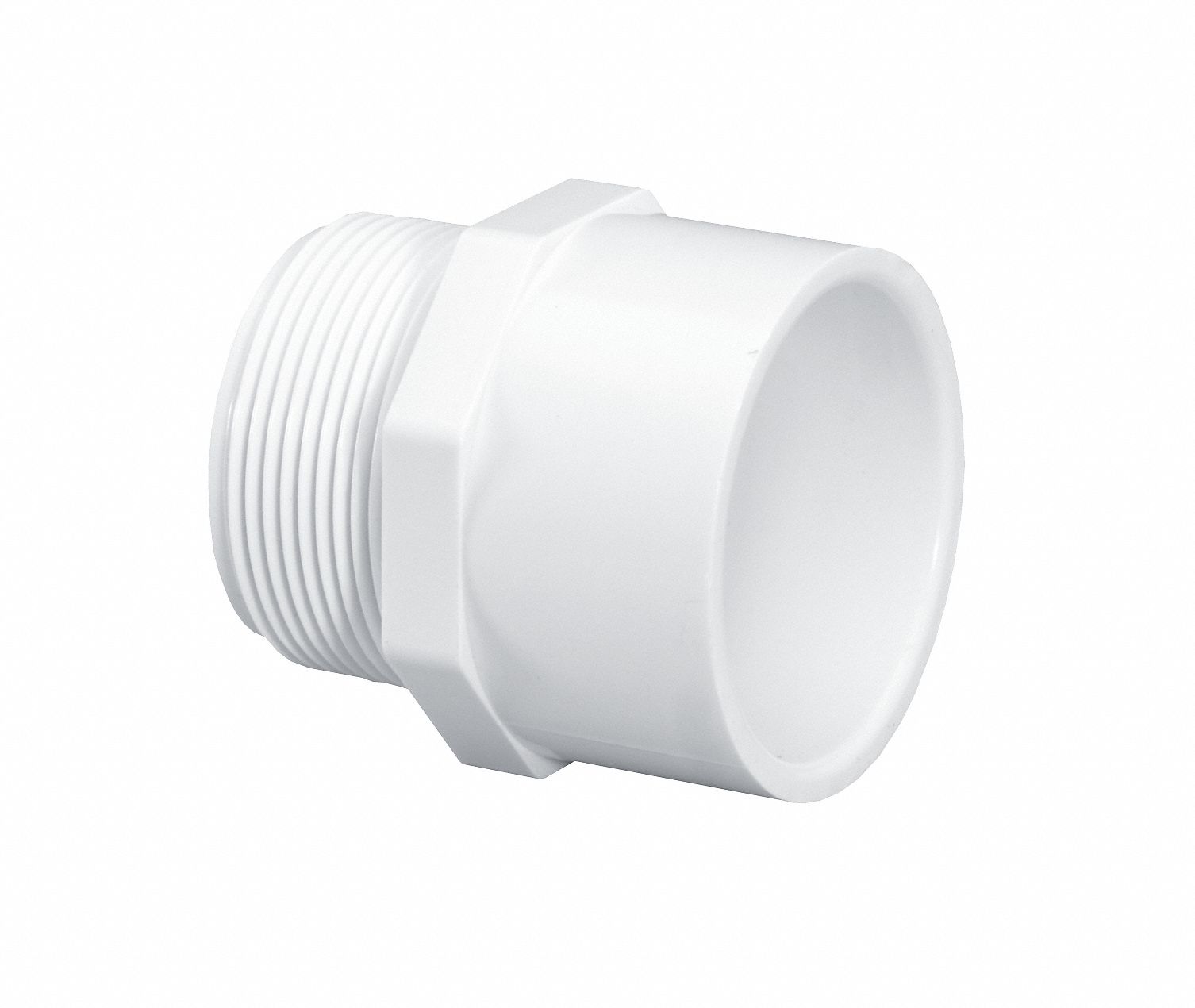 Pipe Adapter: Schedule 40, PVC, 1 1/2 in x 1 1/2 in Size, Socket x Threaded, Female x Male NPT