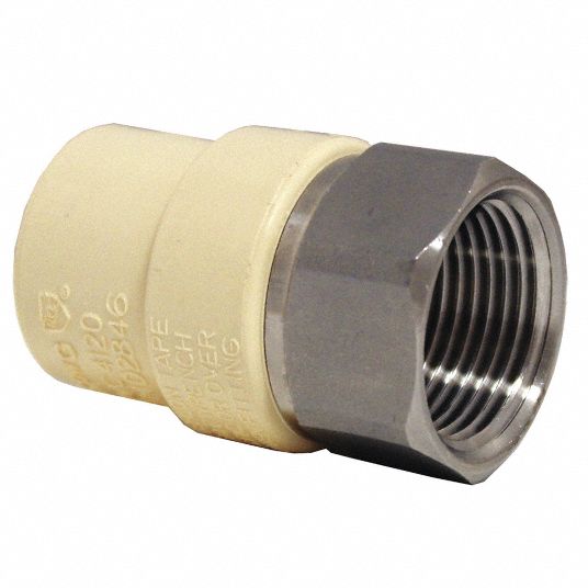 LASCO CTS Adapter: CPVC/Stainless Steel, CTS Socket Hub x NPT, 3/4 in ...