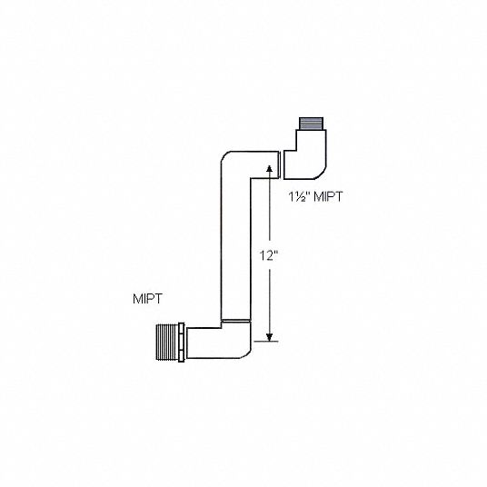 1 1/2 in x 1 1/2 in Fitting Pipe Size, Schedule 40, Swing Joint