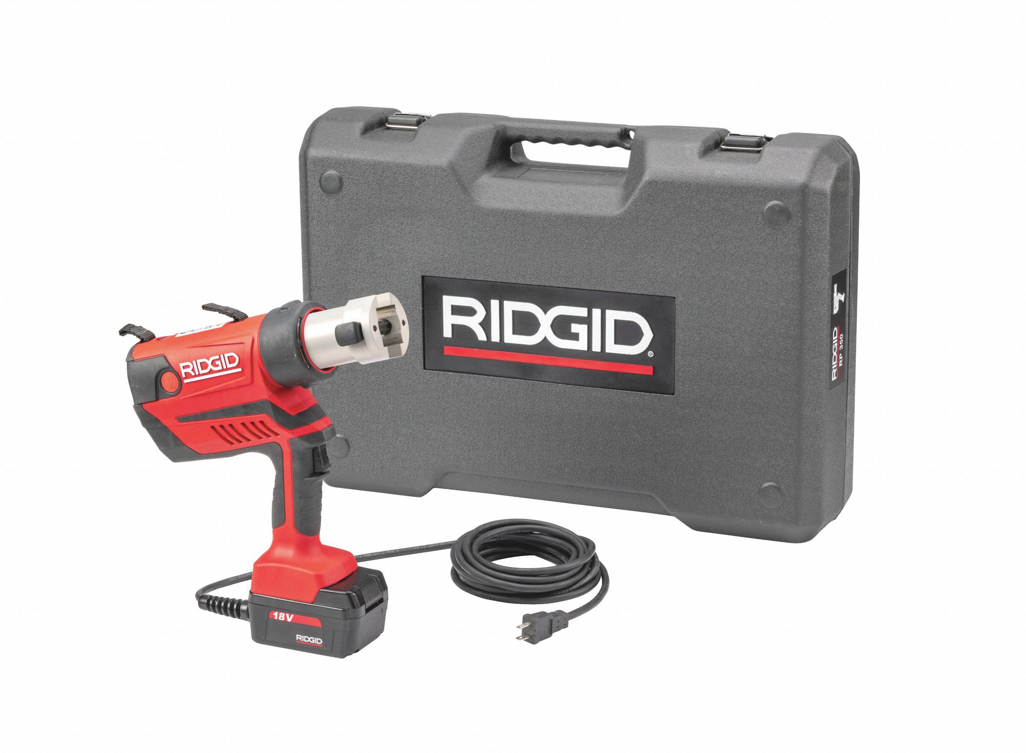 Cordless Press Tool: 18V Li-Ion, Std, Pistol Grip, For 1/2 in to 4 in Pipe, Bare Tool