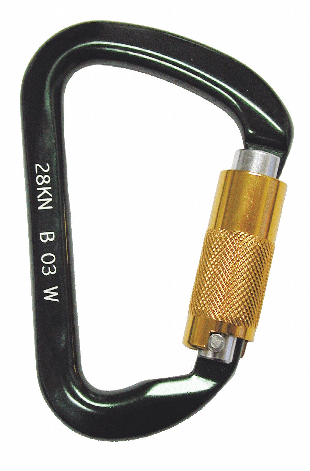 MSA Carabiner, Oval Carabiner Shape, Black, 5,000 lb Tensile Strength