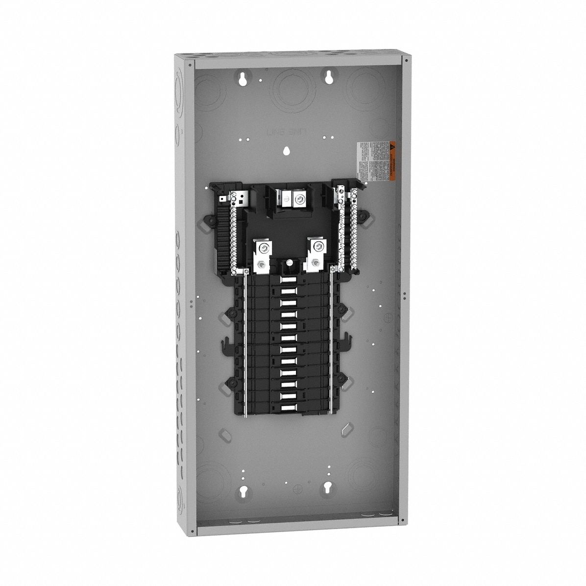 Load Center: 200 A Amps, 120/240V AC, 24 Spaces, 65 kA, 12 Max. No. of Tandem Breakers, Indoor
