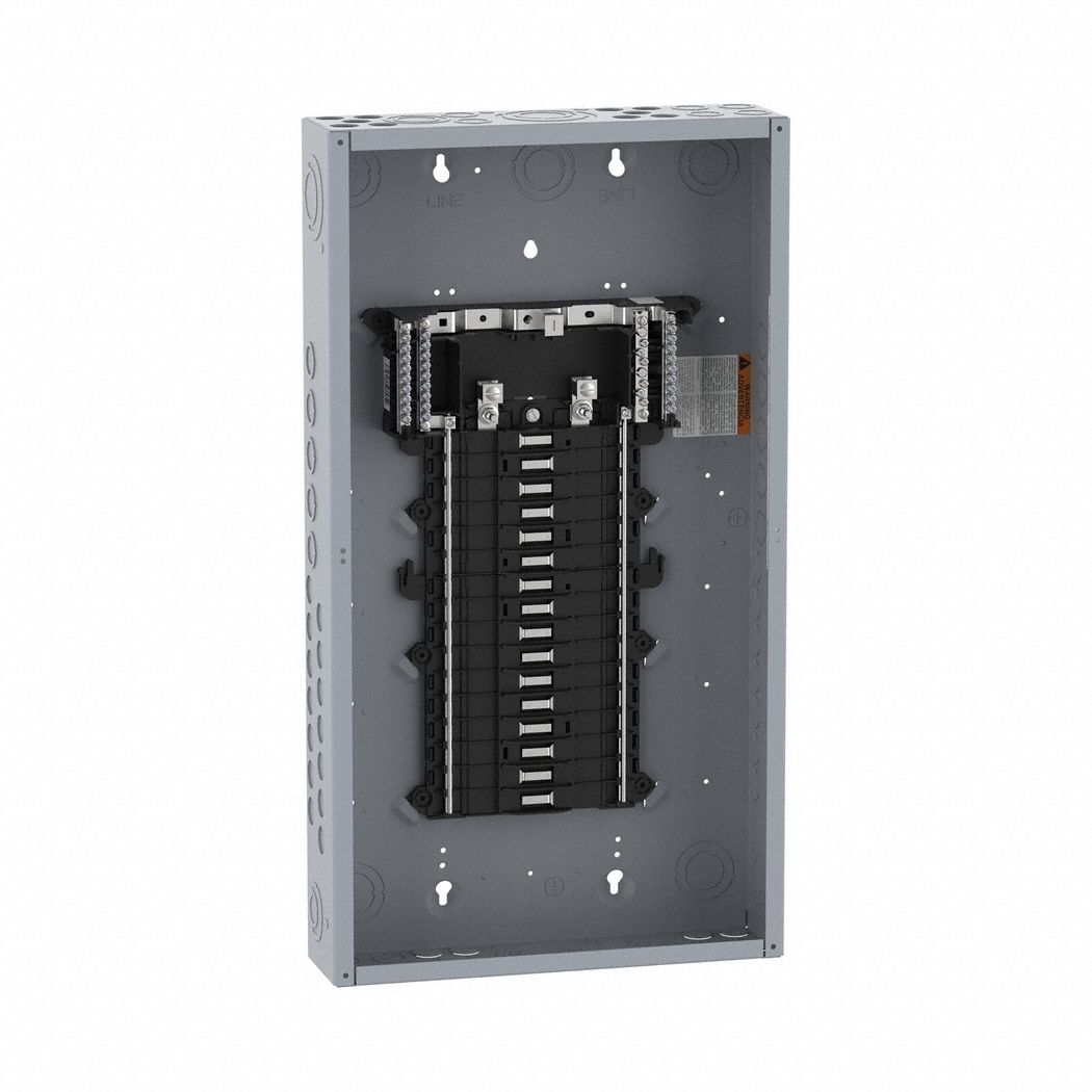 Load Center: 125 A Amps, 120/240V AC, 32 Spaces, 65 kA, 6 Max. No. of Tandem Breakers, Indoor