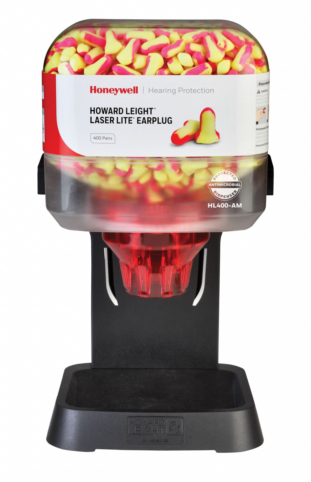 Earplug Dispenser: Dispenser with Refill, Contoured-T, 32 dB NRR, 400 Pairs, Uncorded