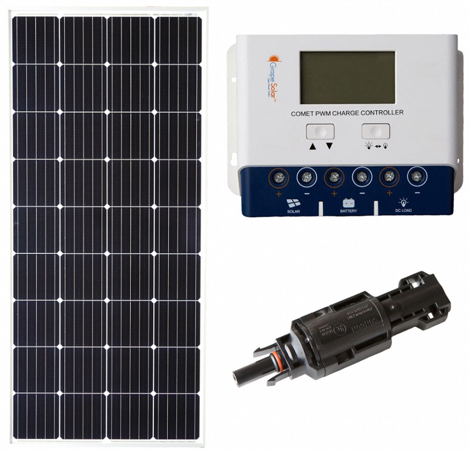Solar Panel Kit: 200 W Nominal Output Power, 12V DC, 1 Solar Panels, 20.3V DC
