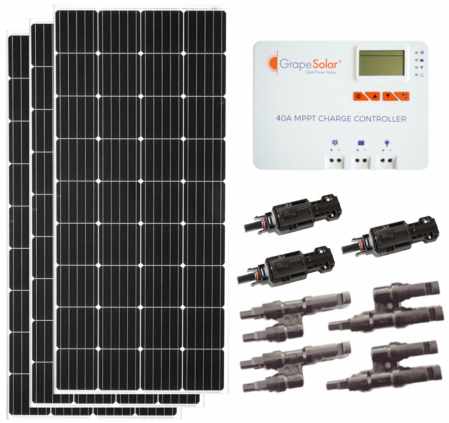 Solar Panel Kit: 600 W Nominal Output Power, 12V DC, 3 Solar Panels, 20.3V DC