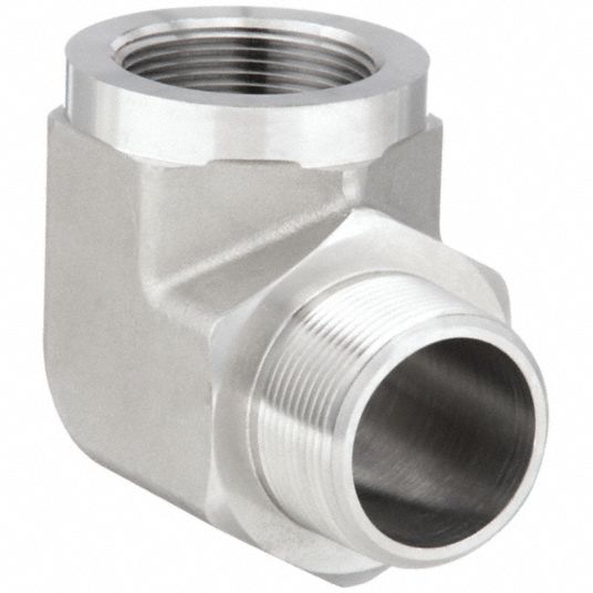316 Stainless Steel, 1 1/2 in x 1 1/2 in Fitting Pipe Size, 90° Street Elbow  - 60UR17