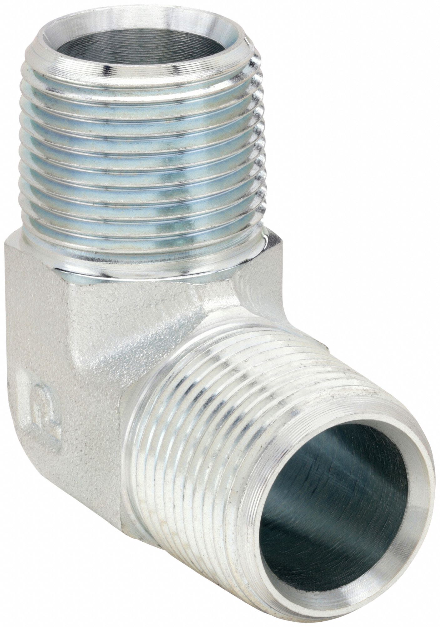 90° Elbow: Steel, 1 1/2 in x 1 1/2 in Fitting Pipe Size, Male NPT x Male NPTF