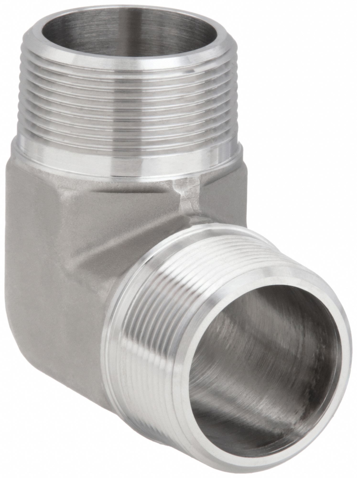 90° Elbow: 316 Stainless Steel, 1 1/2 in x 1 1/2 in Fitting Pipe Size, Male NPT x Male NPTF