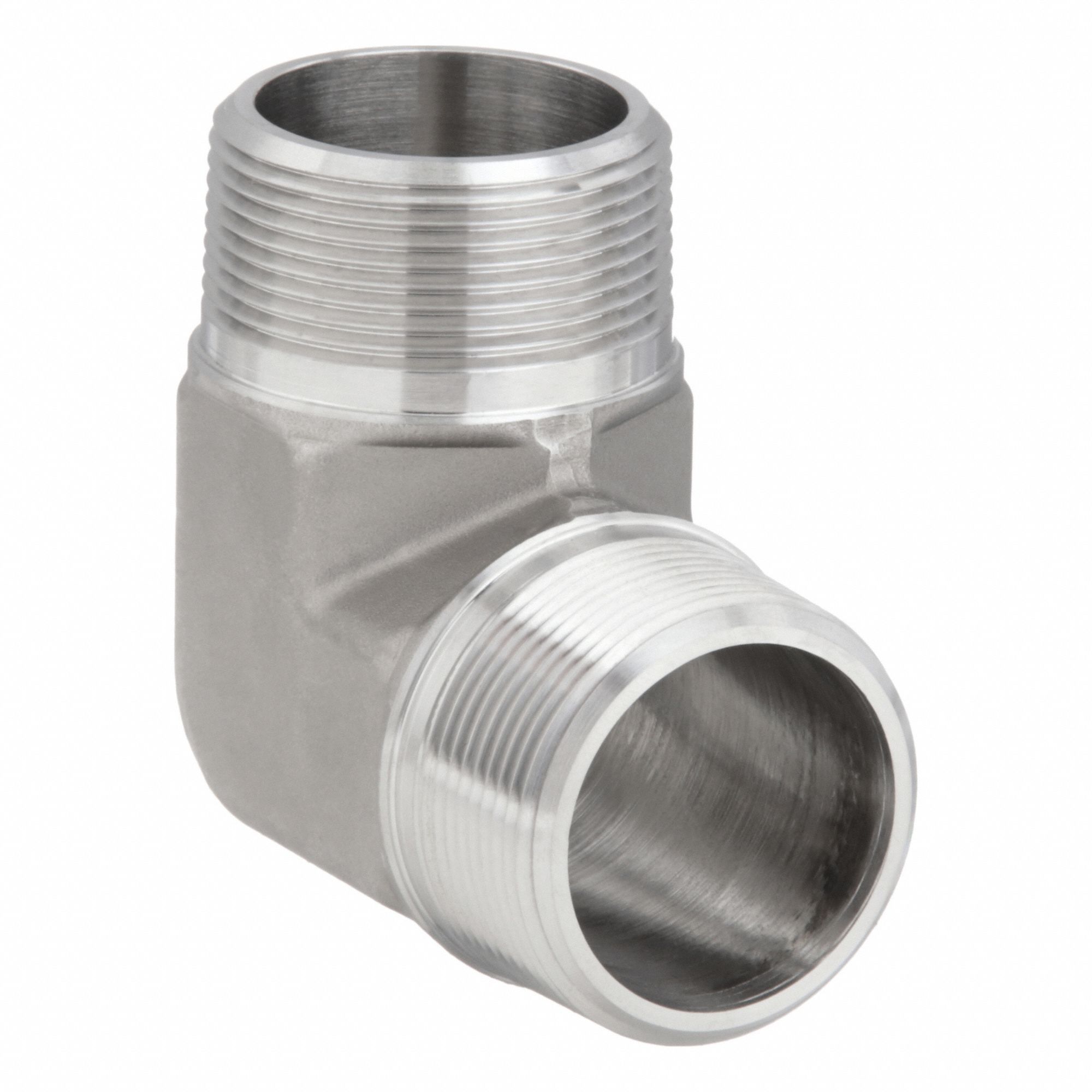 90° Elbow: 316 Stainless Steel, 1 1/4 in x 1 1/4 in Fitting Pipe Size, Male NPT x Male NPTF