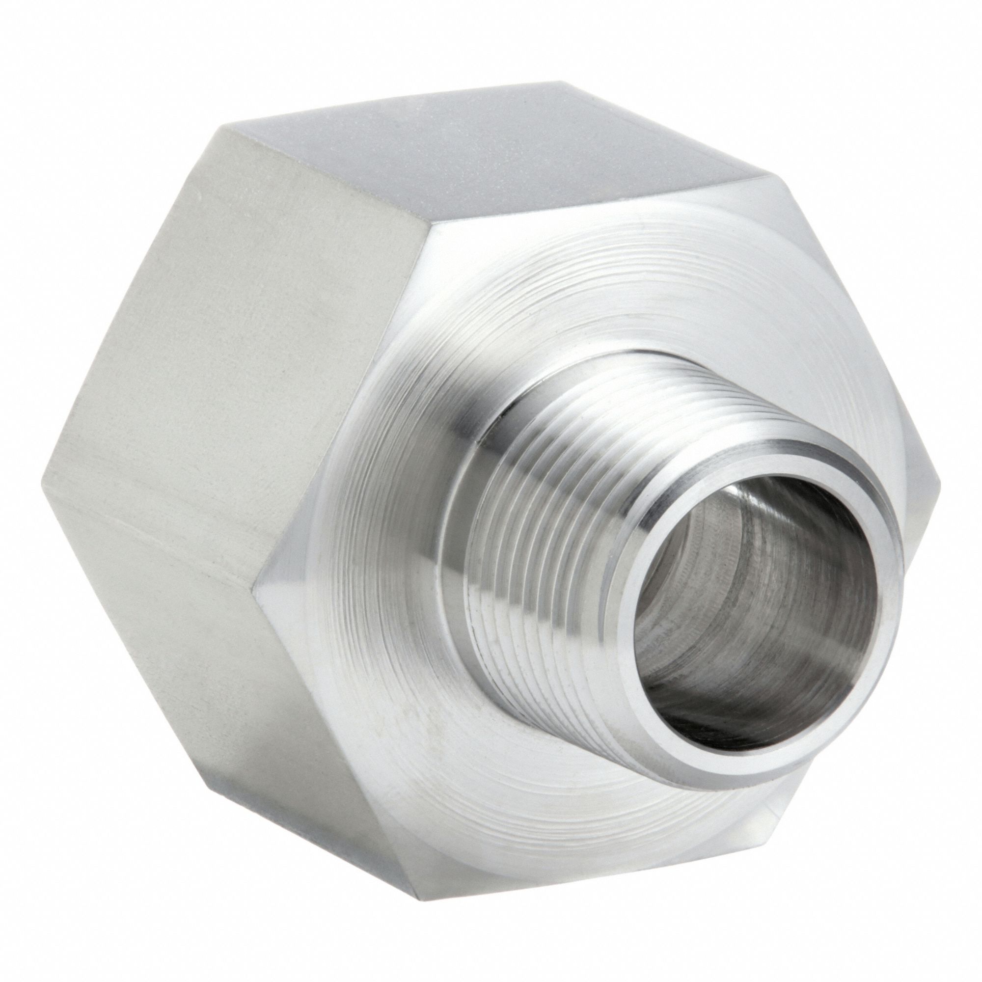 Adapter: 316 Stainless Steel, 1 in x 1 1/4 in Fitting Pipe Size, Male NPT x Female NPTF