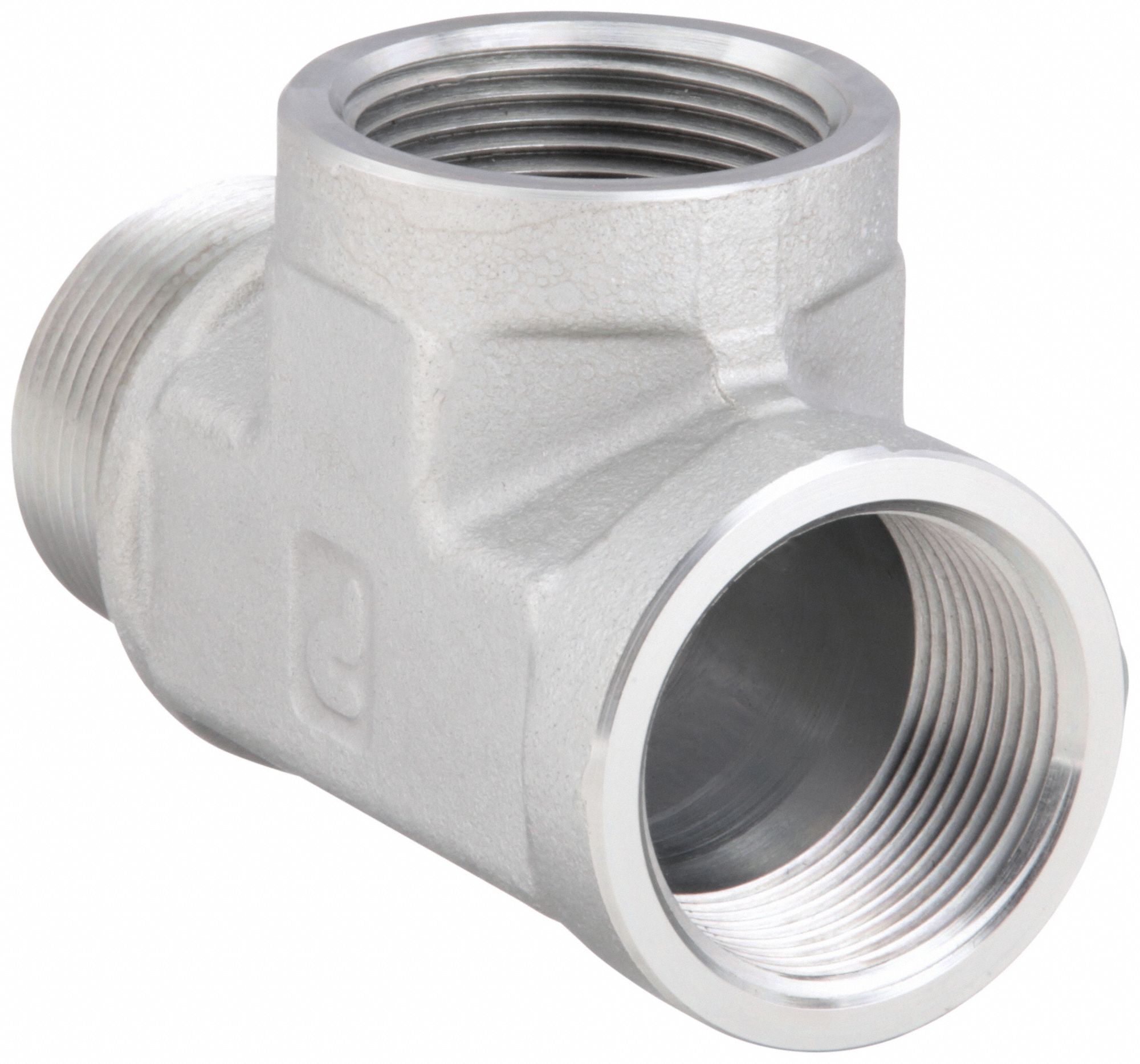 Tee: Steel, 1 1/2 in x 1 1/2 in x 1 1/2 in Fitting Pipe Size, Female NPT x Male NPTF x Female