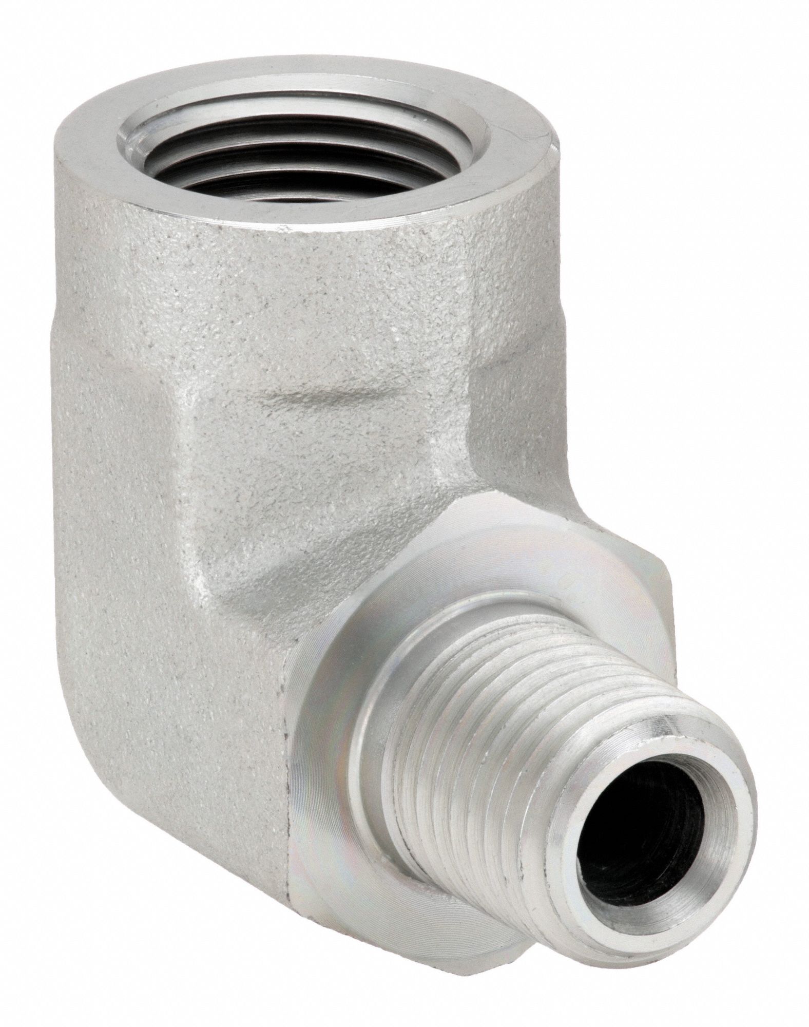 90° Street Elbow: Steel, 1 1/4 in x 1 1/2 in Fitting Pipe Size, Male NPTF x Female NPT