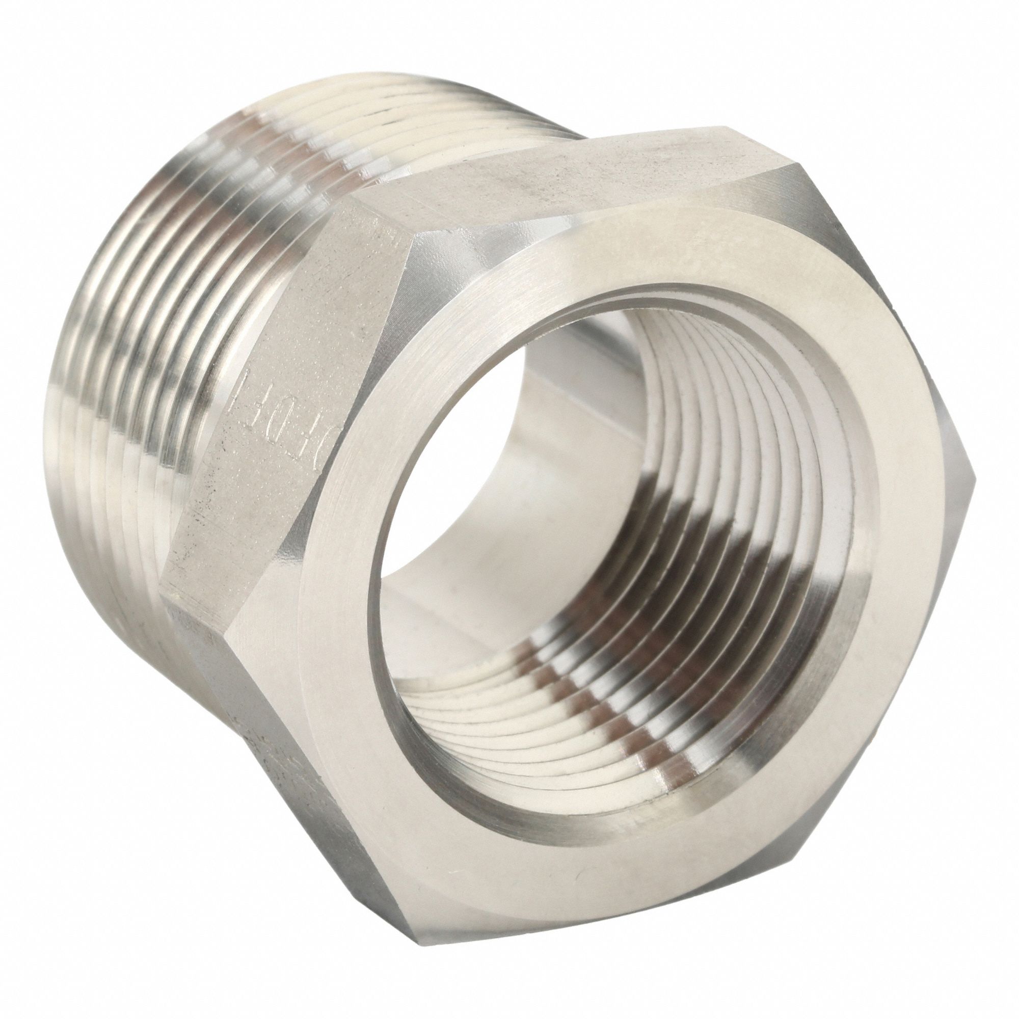 Reducing Adapter: 316 Stainless Steel, 1 1/4 in x 1 in Fitting Pipe Size, Male NPTF x Female NPTF