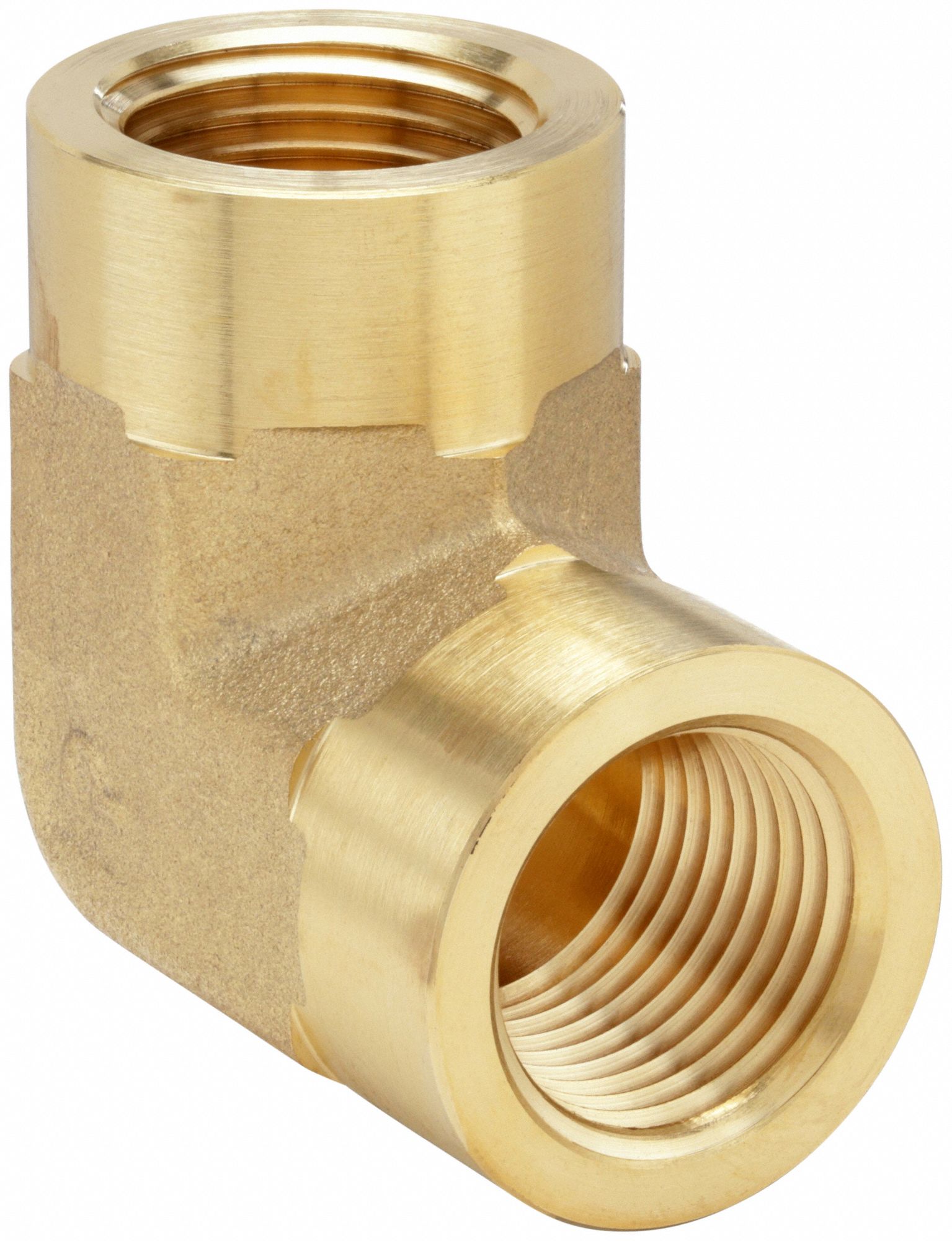 90° Elbow: Brass, 1 in x 1 in Fitting Pipe Size, Female NPT x Female NPTF