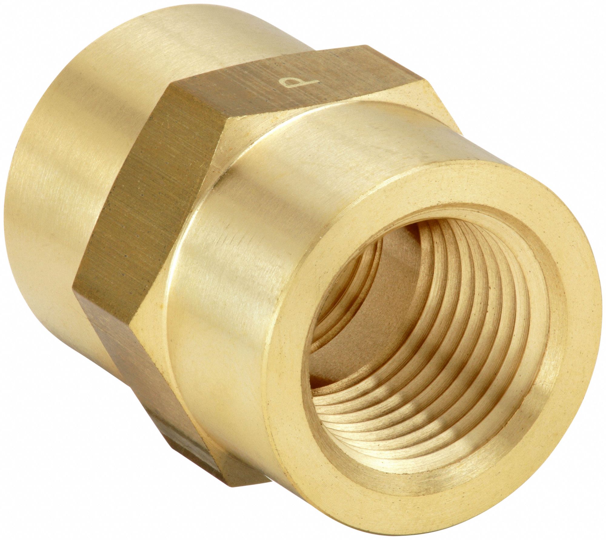 Coupling: Brass, 1 in x 1 in Fitting Pipe Size, Female NPTF x Female NPTF, 1 7/8 in Overall Lg