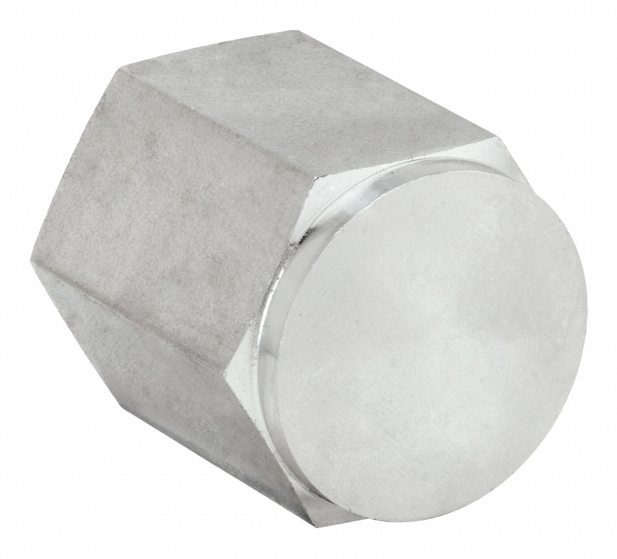 Hex Cap: 316 Stainless Steel, 1 in Fitting Pipe Size, Female NPT, 1 11/16 in Overall Lg