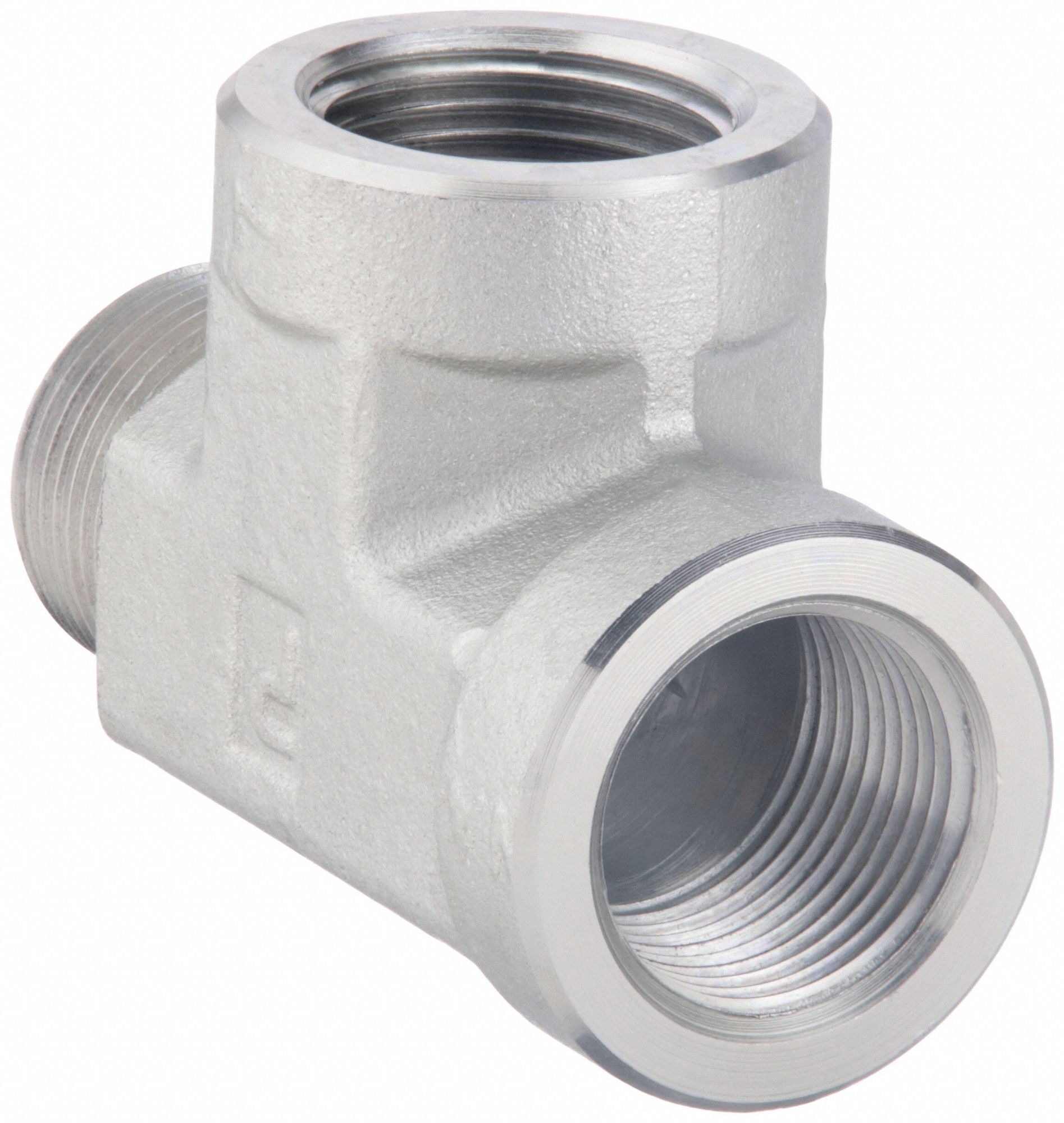 Tee: Steel, 1 in x 1 in x 1 in Fitting Pipe Size, Female NPT x Male NPTF x Female, 3 15/16 in Lg