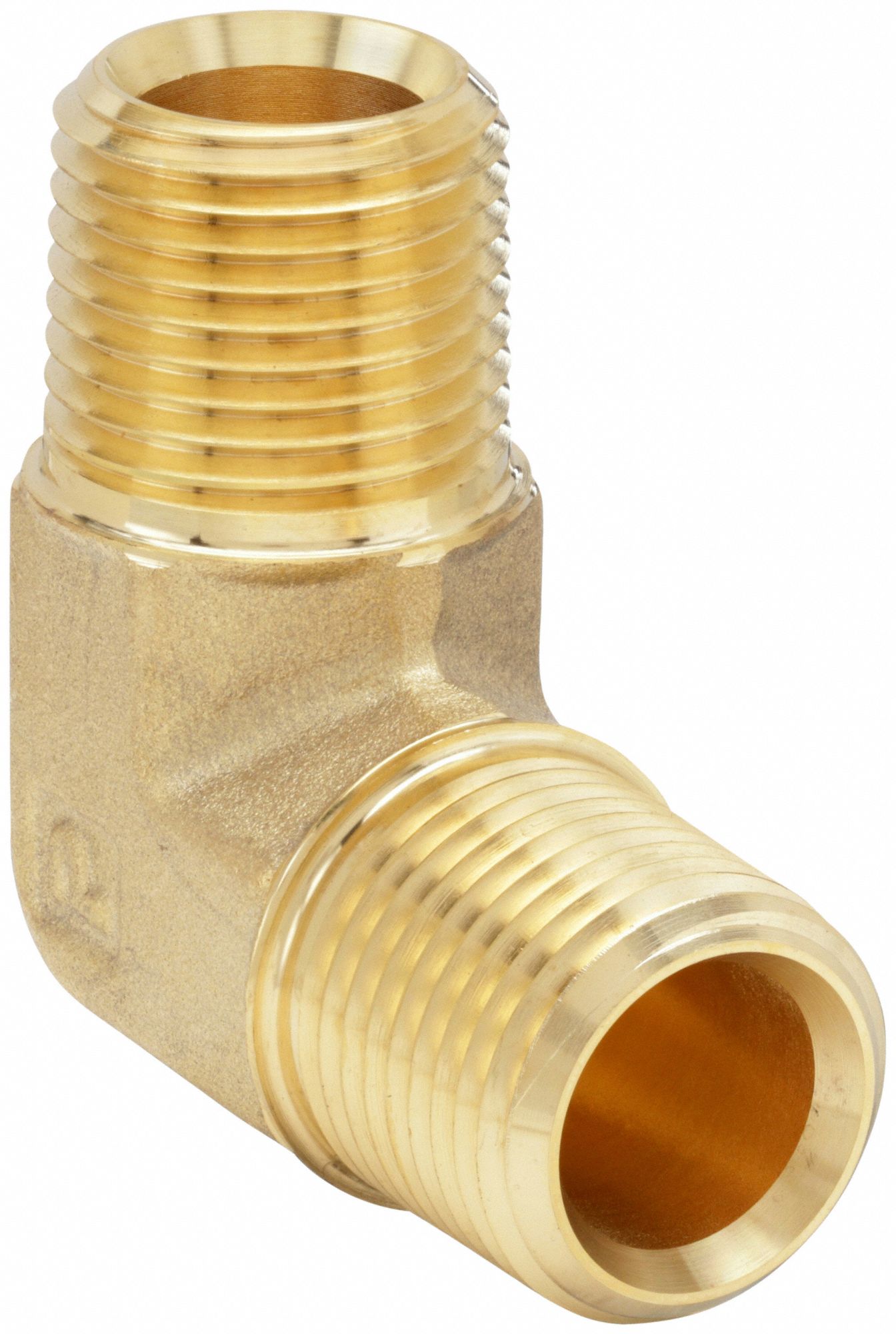 90° Elbow: Brass, 1/2 in x 1/2 in Fitting Pipe Size, Male NPT x Male NPTF