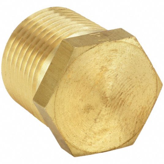 Parker HP Hex Head Plug 1/4 inch NPT - Brass - HP-B-1/4