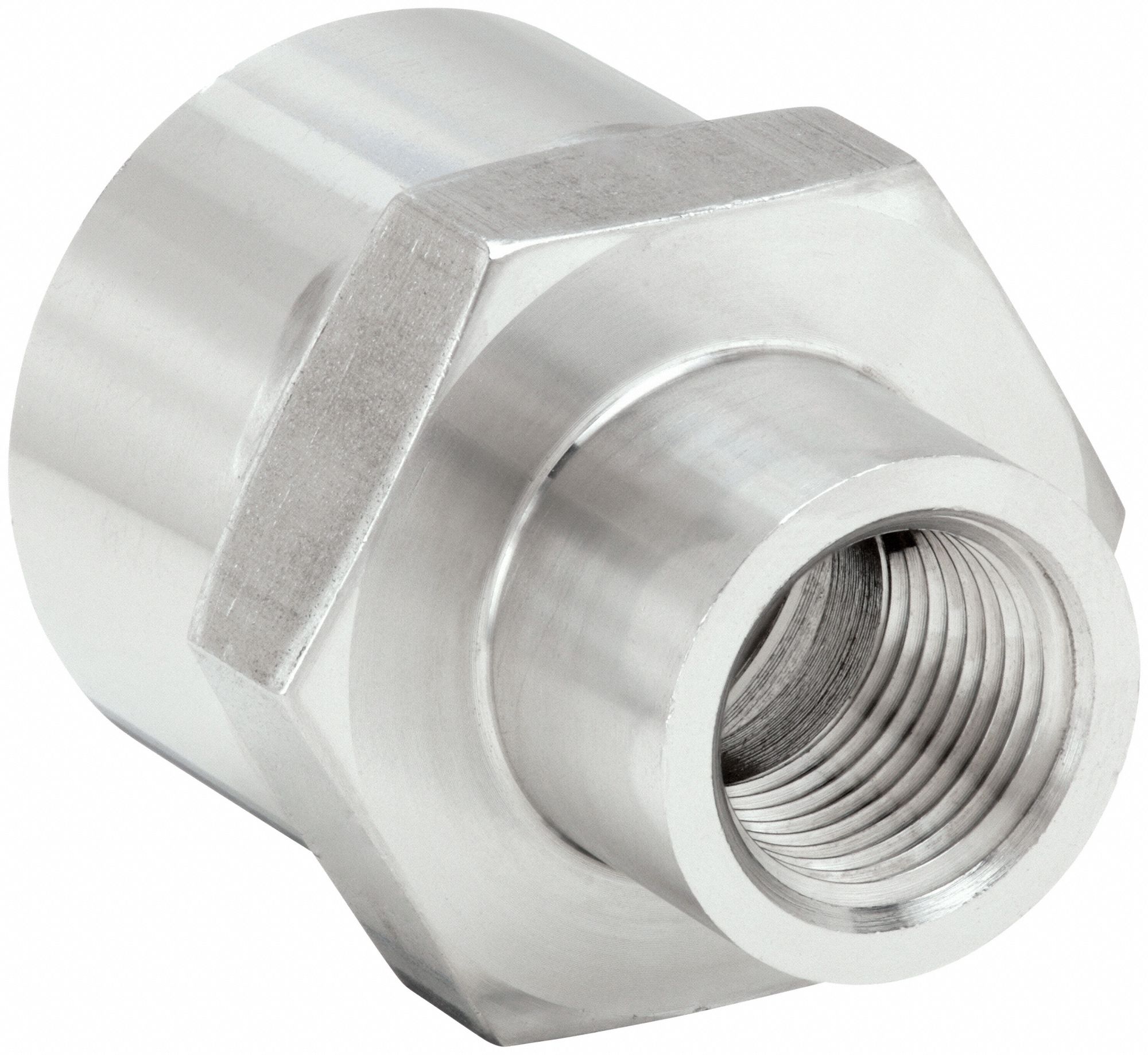 Coupling: 316 Stainless Steel, 1/2 in x 1/8 in Fitting Pipe Size, Female NPTF x Female NPTF
