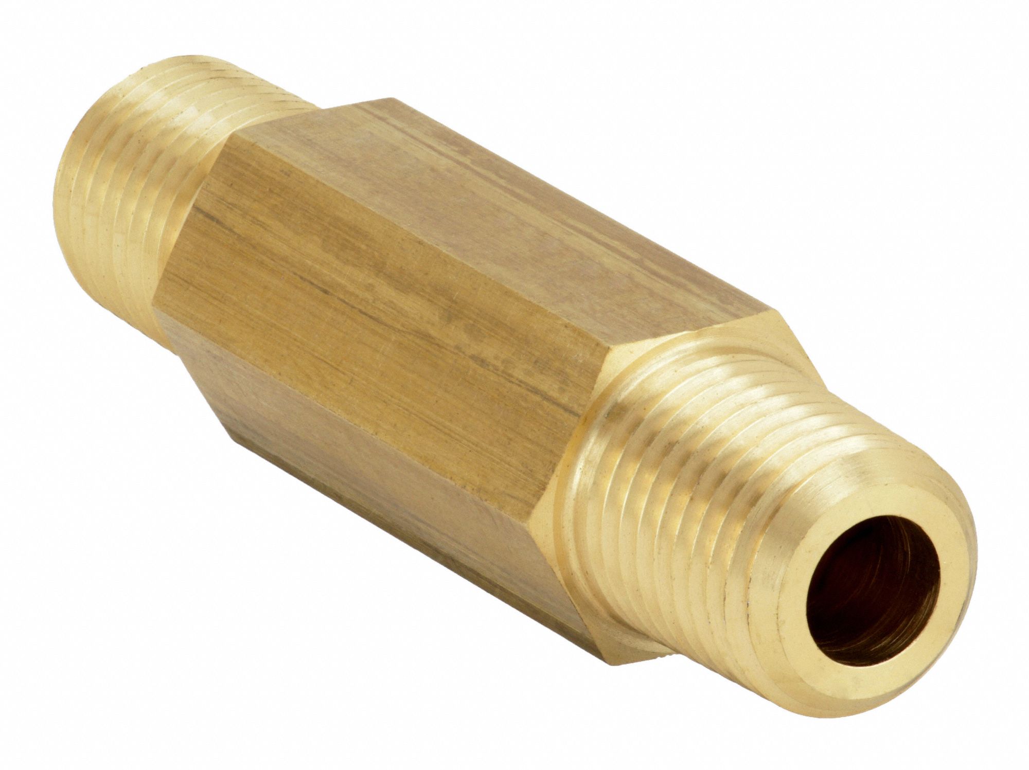 Long Nipple: Brass, 1/2 in x 1/2 in Fitting Pipe Size, Male NPTF x Male NPTF, 3 in Overall Lg