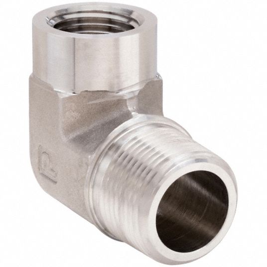 90° Street Elbow: 316 Stainless Steel, 3/4 in x 1/2 in Fitting Pipe Size,  Male NPTF x Female NPT