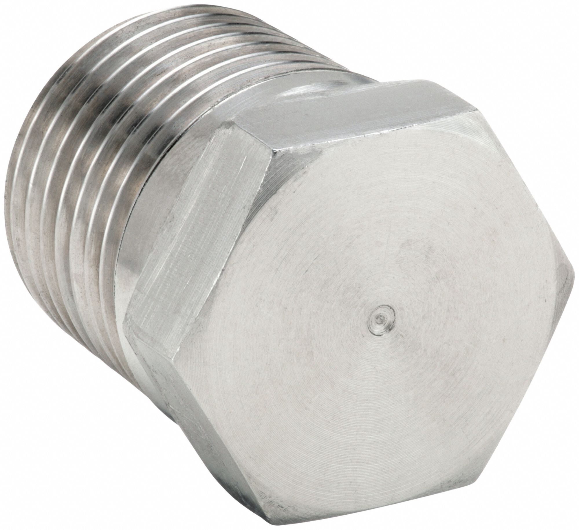 Hex Head Plug: 316 Stainless Steel, 1/2 in Fitting Pipe Size, Male BSPT, 15/16 in Overall Lg