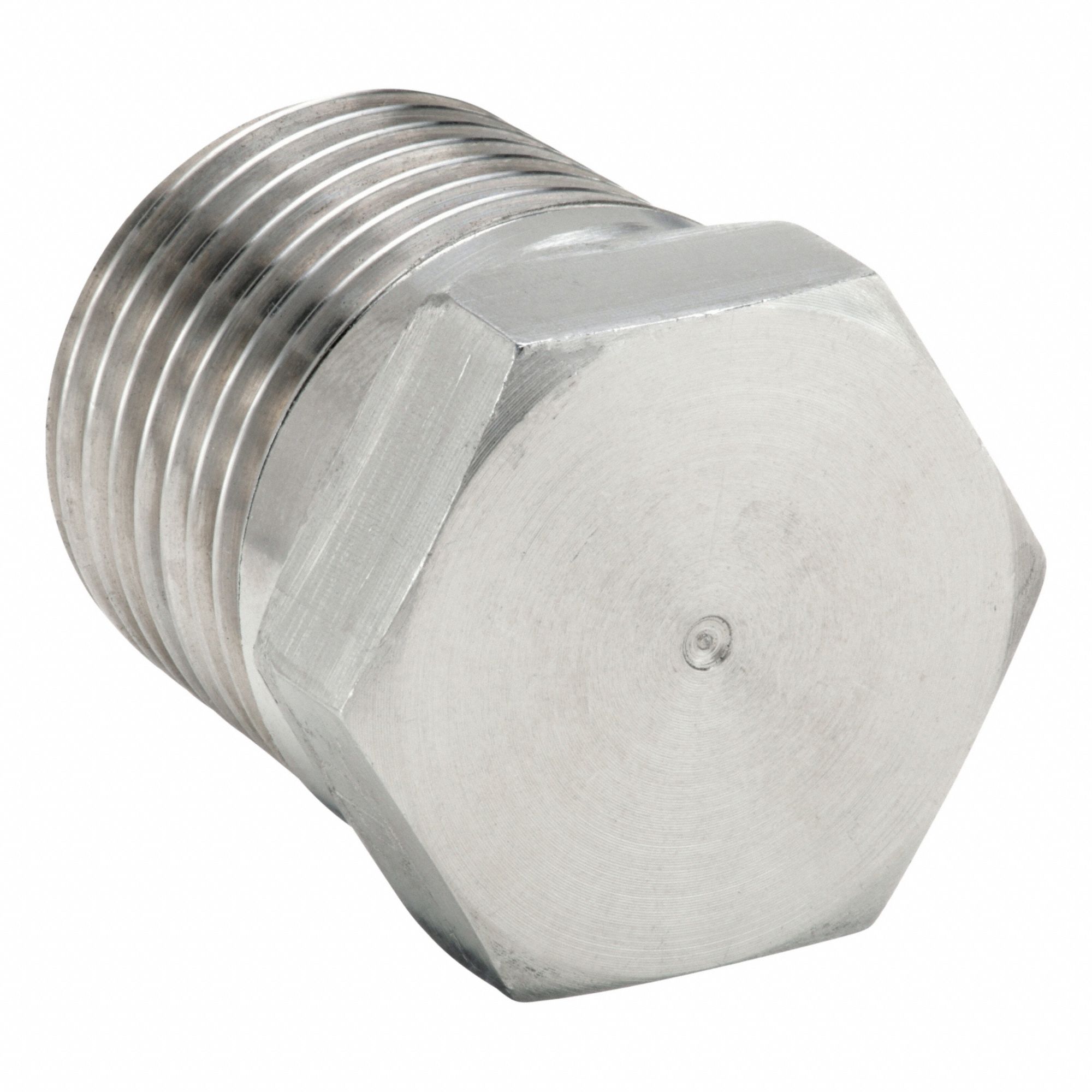 Hex Head Plug: 316 Stainless Steel, 1 in Fitting Pipe Size, Male BSPT, 1 1/4 in Overall Lg