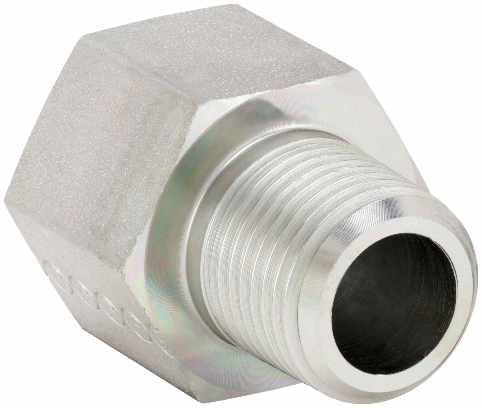 Straight: Steel, 1/2 in x 22 mm Fitting Pipe Size, Male NPT x Female Metric, 1 5/8 in Lg