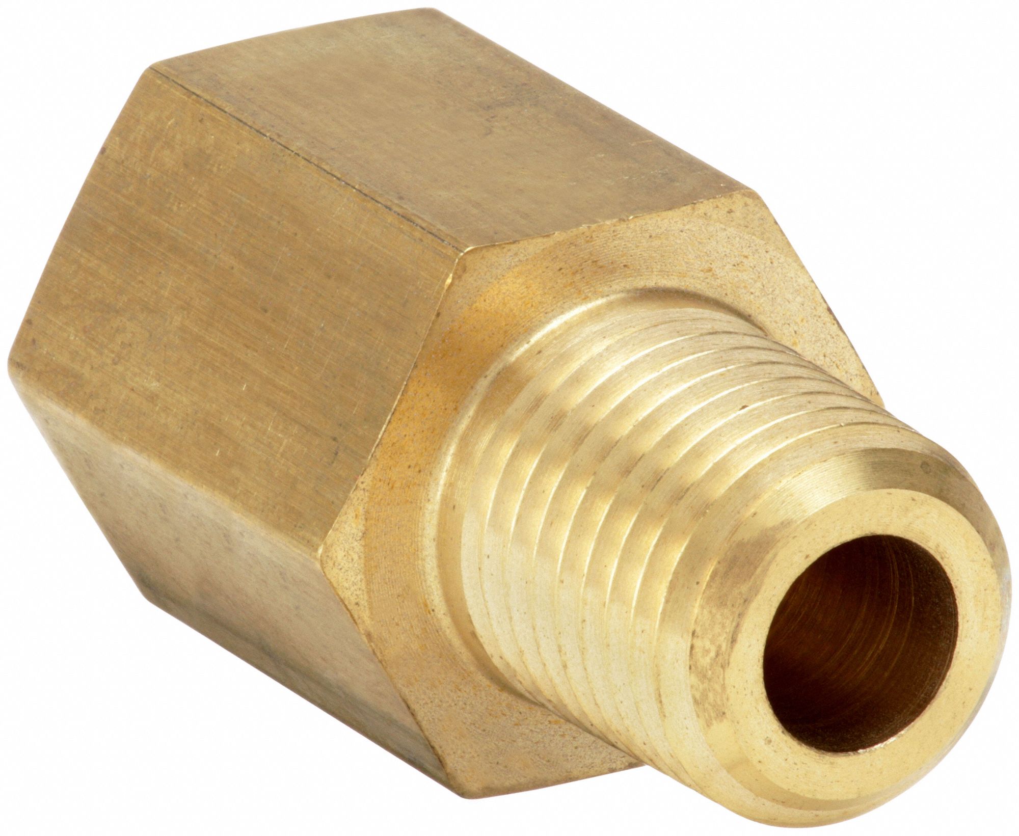 Expander/Adapter: Brass, 1/4 in x 1/4 in Fitting Pipe Size, Male NPT x Female NPTF