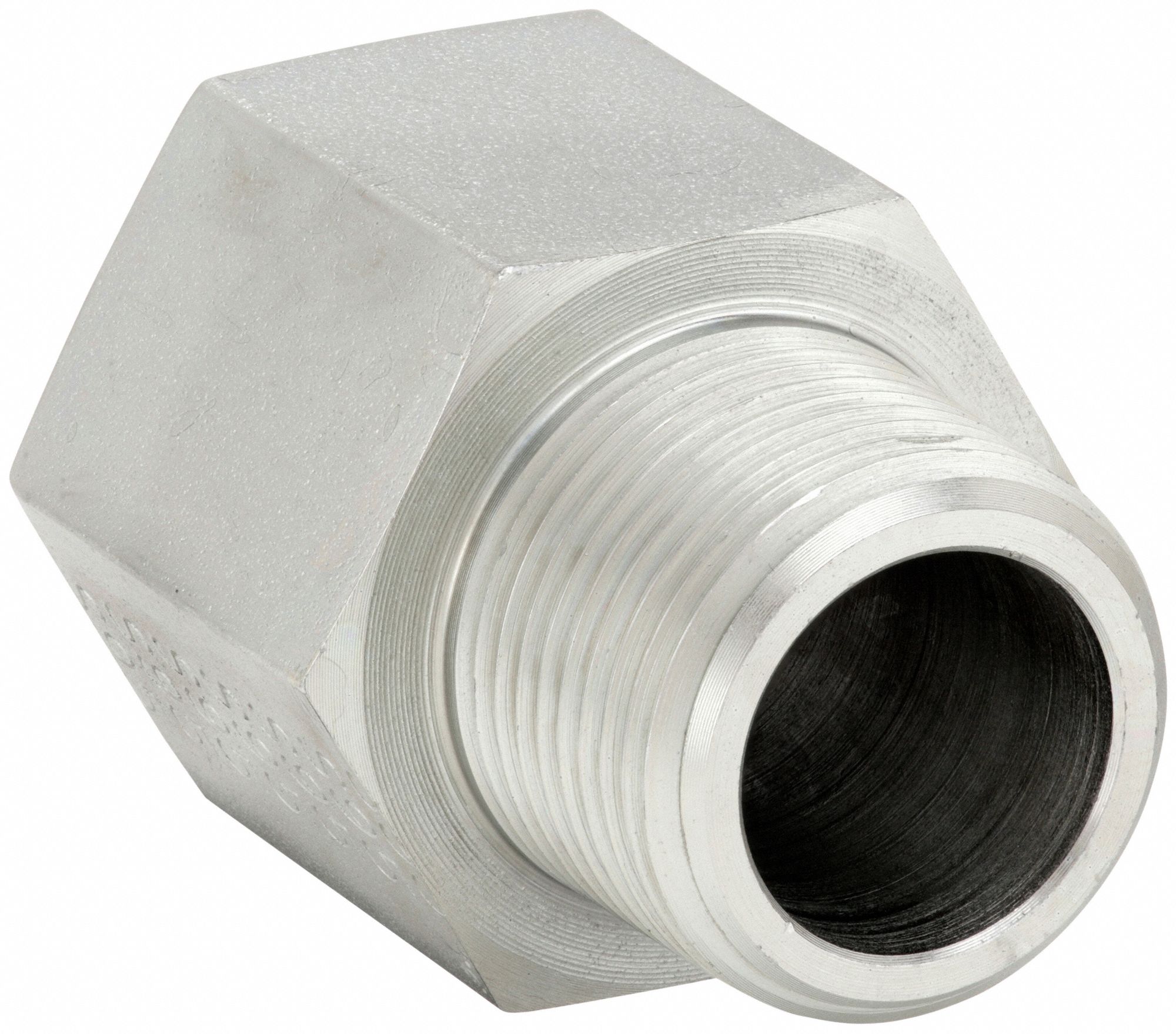 Straight Adapter: Steel, 1 in x 1 in Fitting Pipe Size, Male BSPT x Female NPTF, 2 3/8 in Lg