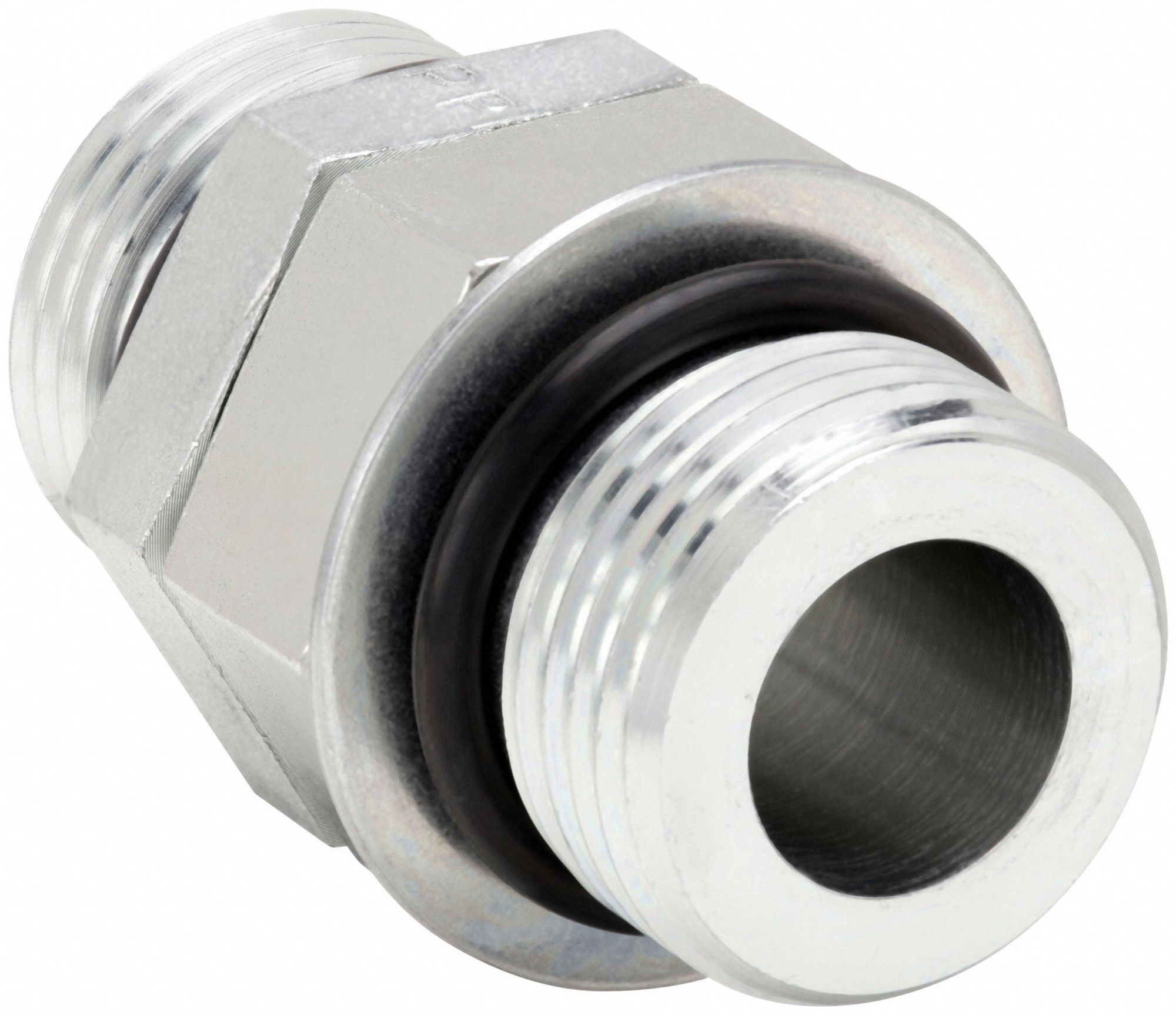 Straight Adapter: Steel, 5/8 in x 5/8 in Fitting Pipe Size, Male SAE x Male SAE, 1 13/16 in Lg