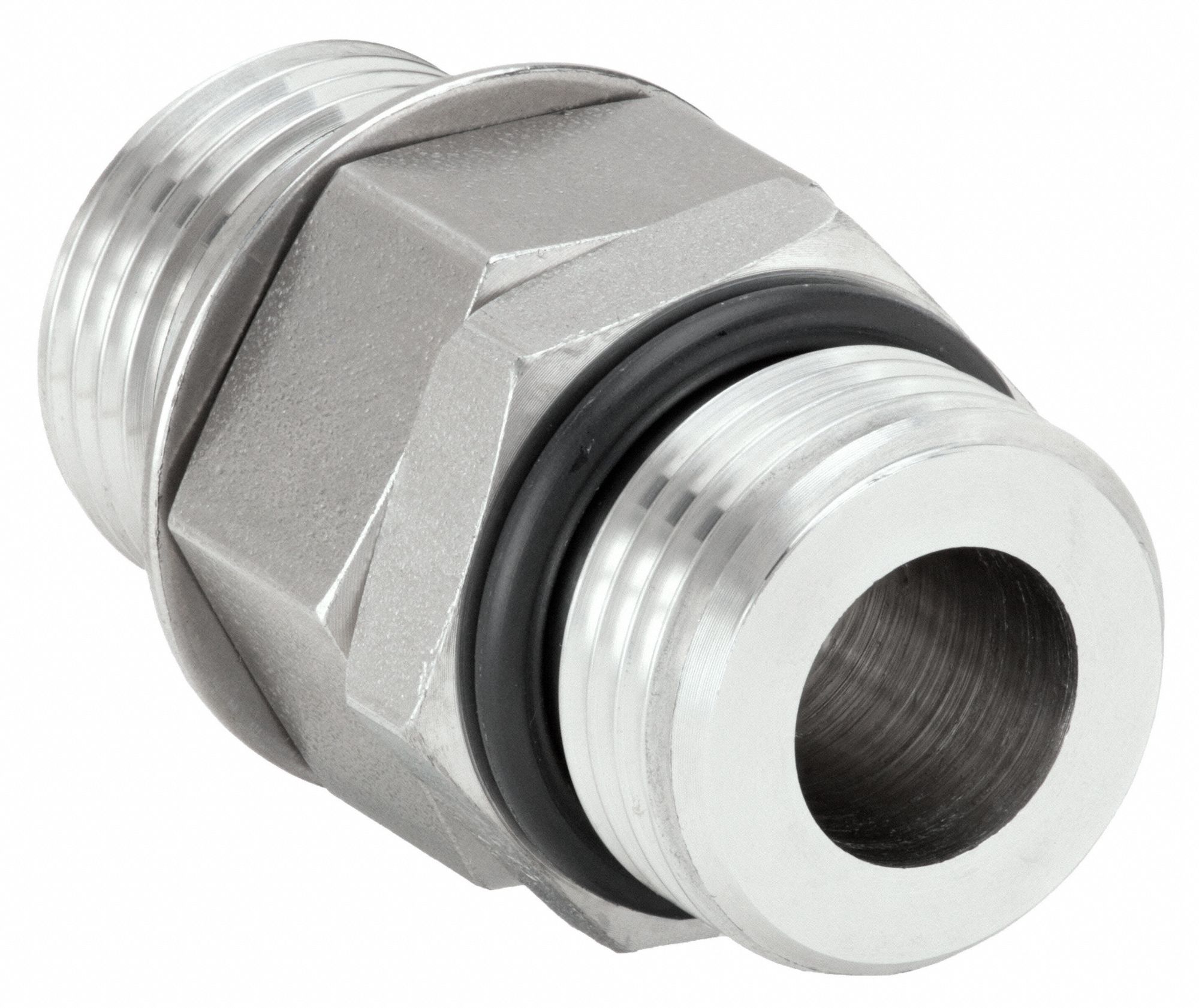 Adapter: 316 Stainless Steel, 3/4 in x 3/4 in Fitting Pipe Size, Male SAE x Male SAE