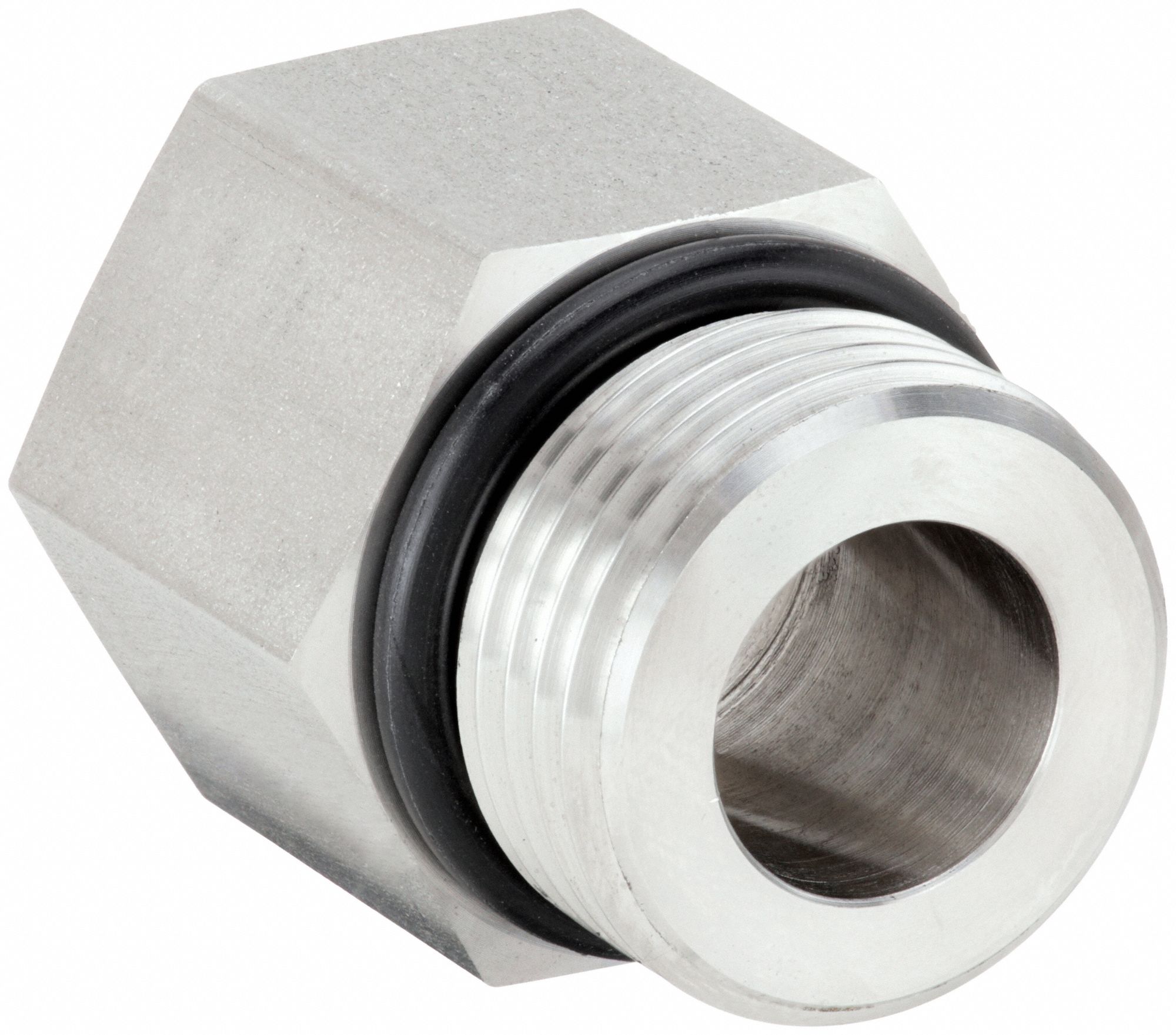Adapter: 316 Stainless Steel, 5/8 in x 3/8 in Fitting Pipe Size, Male SAE x Female NPTF