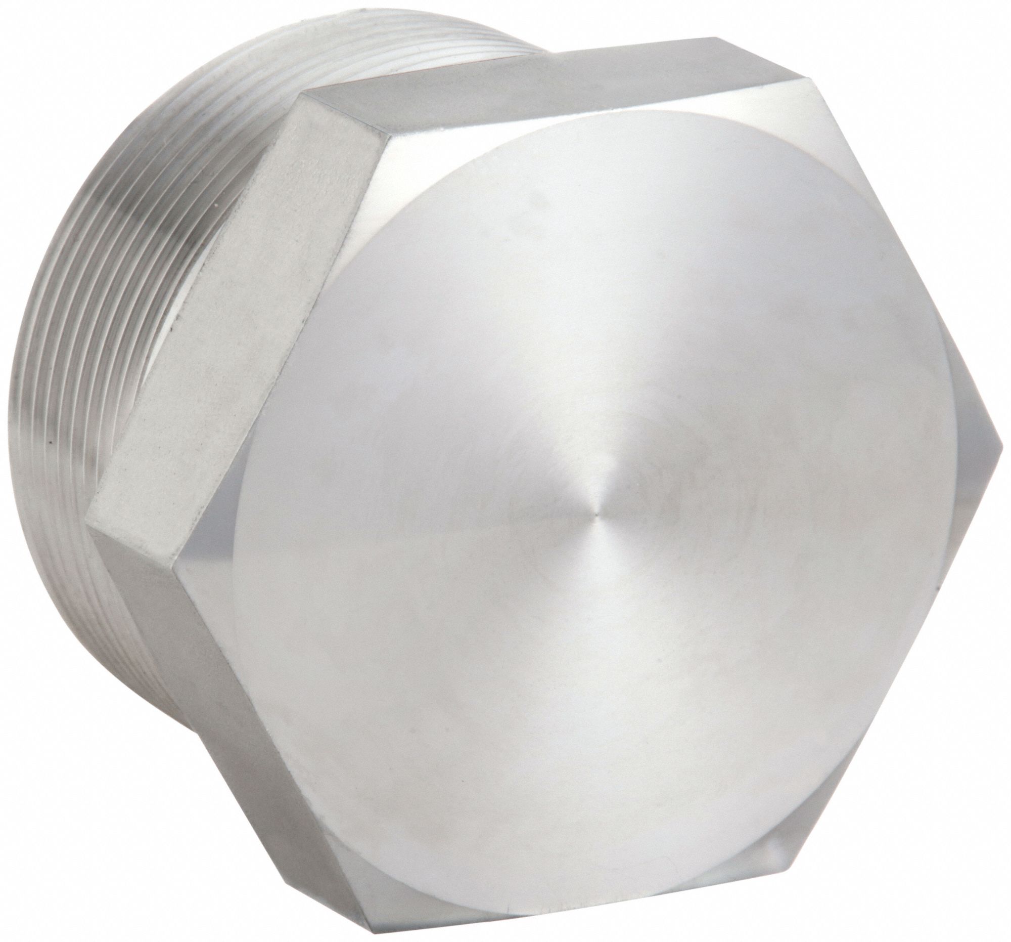 Hex Head Plug: 316 Stainless Steel, 2 in Fitting Pipe Size, Male NPT, 1 11/16 in Overall Lg