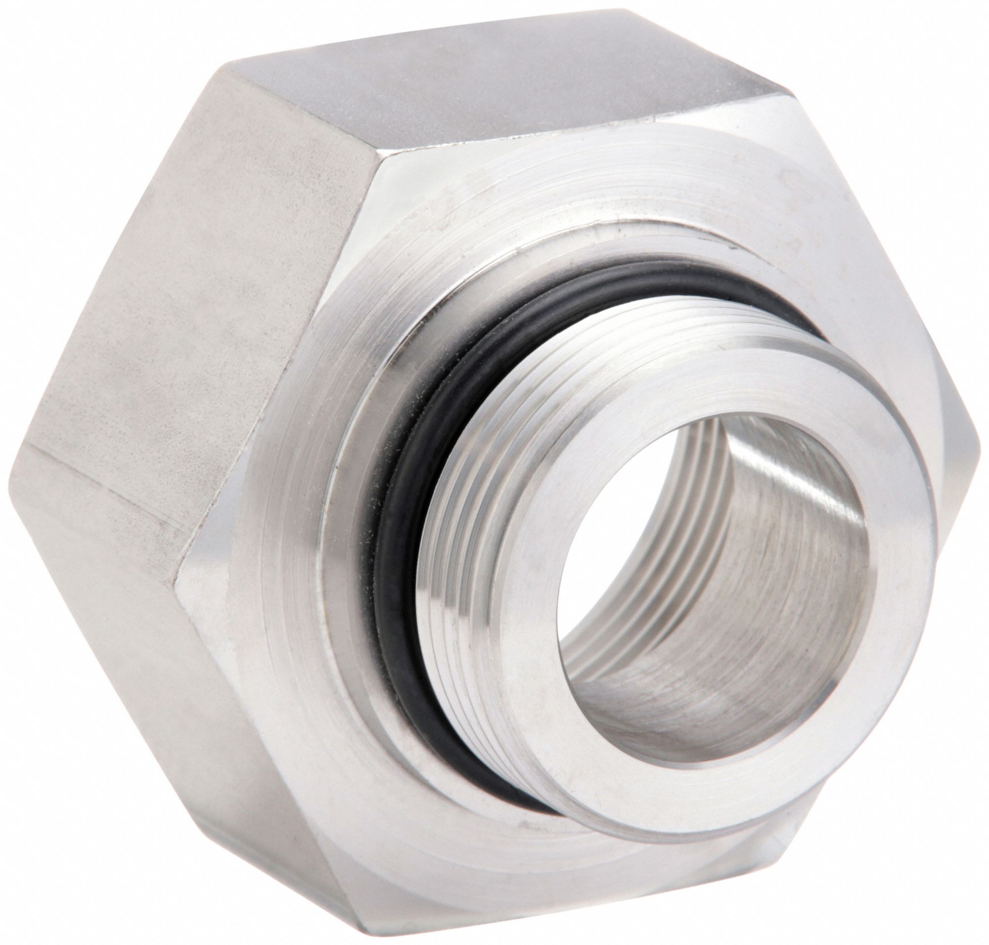 Reducing Adapter: 316 Stainless Steel, 1 1/4 in x 1 1/2 in Fitting Pipe Size, Male SAE x Female SAE