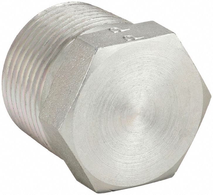 Hex Head Plug: Steel, 1 1/2 in Fitting Pipe Size, Male NPT, 1 1/2 in Lg