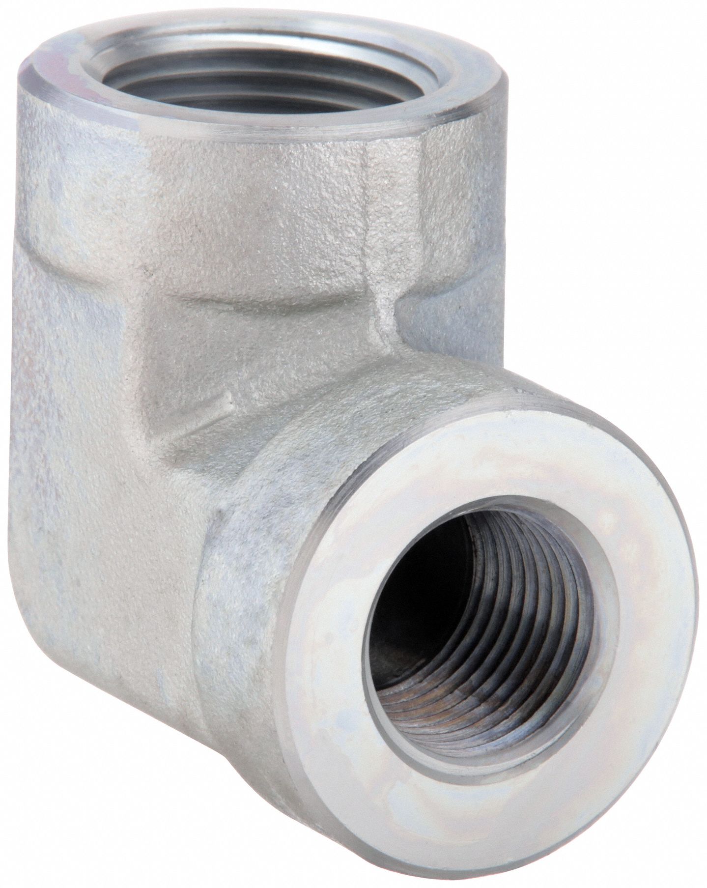 90° Elbow: Steel, 1 in x 1/2 in Fitting Pipe Size, Female NPT x Female NPTF