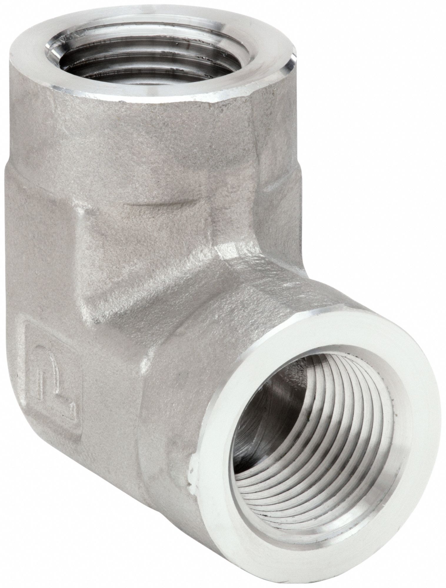 90° Elbow: 316 Stainless Steel, 3/8 in x 3/8 in Fitting Pipe Size, Female NPT x Female NPTF