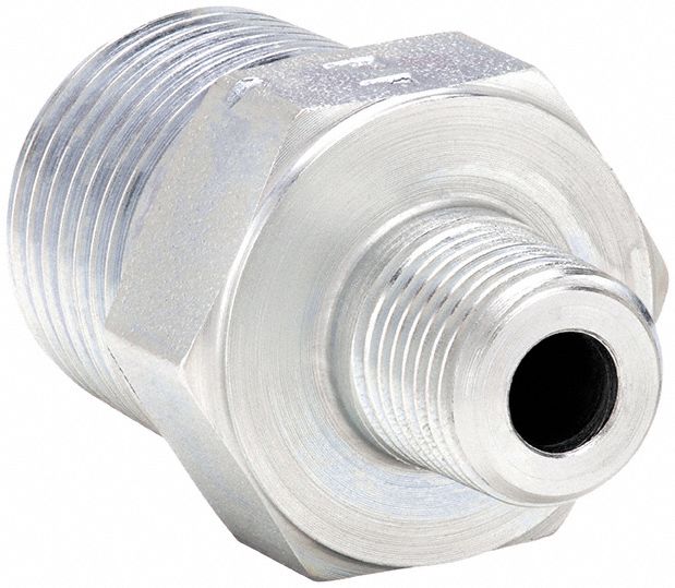 Straight: Steel, 3/8 in x 1/4 in Fitting Pipe Size, Male BSPT x Male NPTF, 1 7/16 in Lg