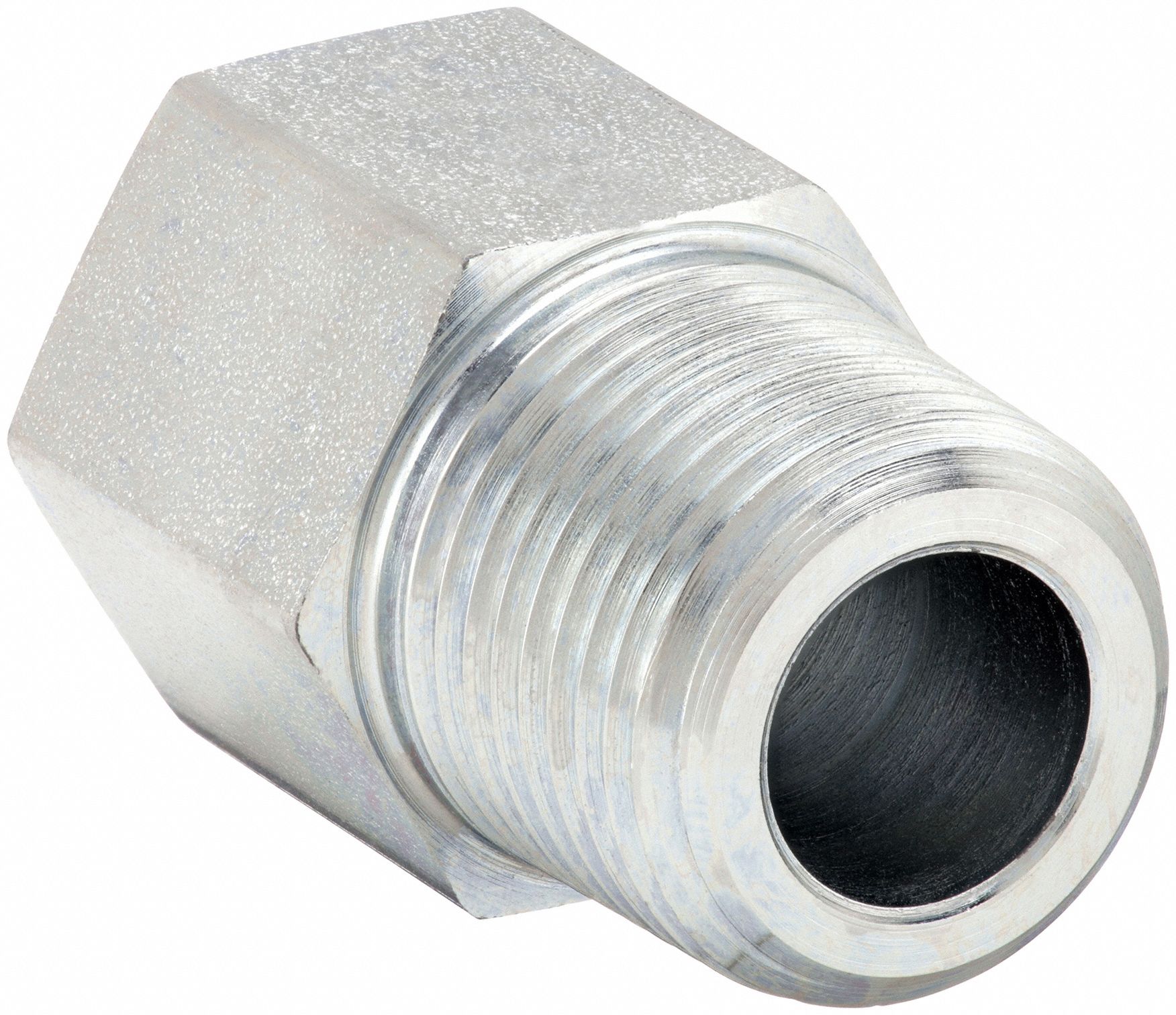 Steel, 1/8 in x 1/4 in Fitting Pipe Size, Straight Adapter - 60UV92