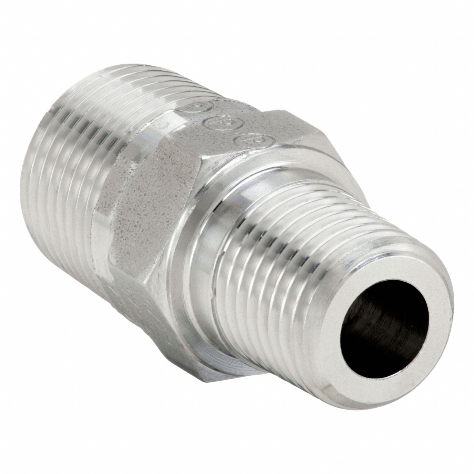 Nipple: 316 Stainless Steel, 1 in x 3/4 in Fitting Pipe Size, Male BSPT x Male BSPT