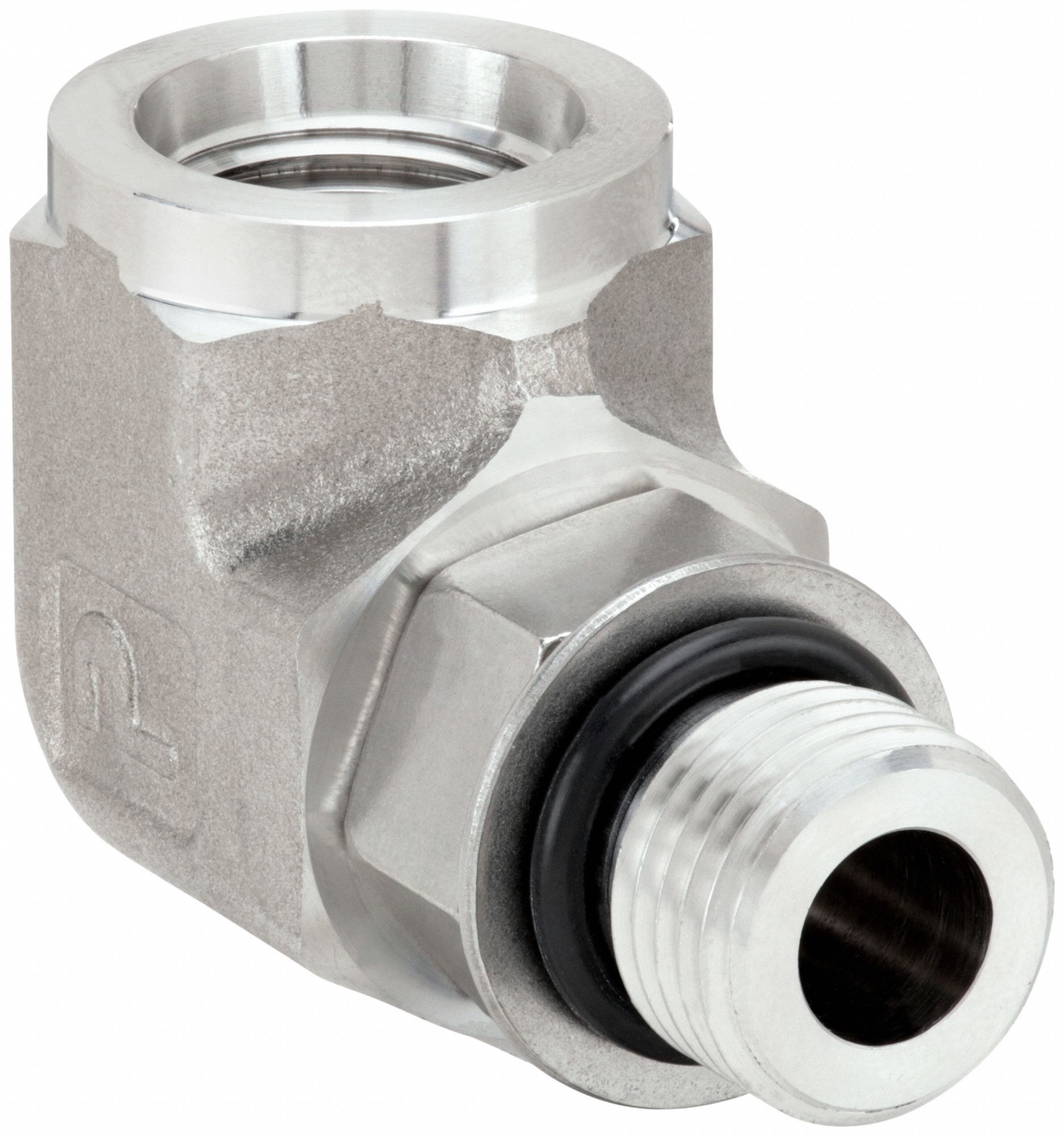 90° Elbow: 316 Stainless Steel, 1/2 in x 1/2 in Fitting Pipe Size, Male SAE x Female SAE