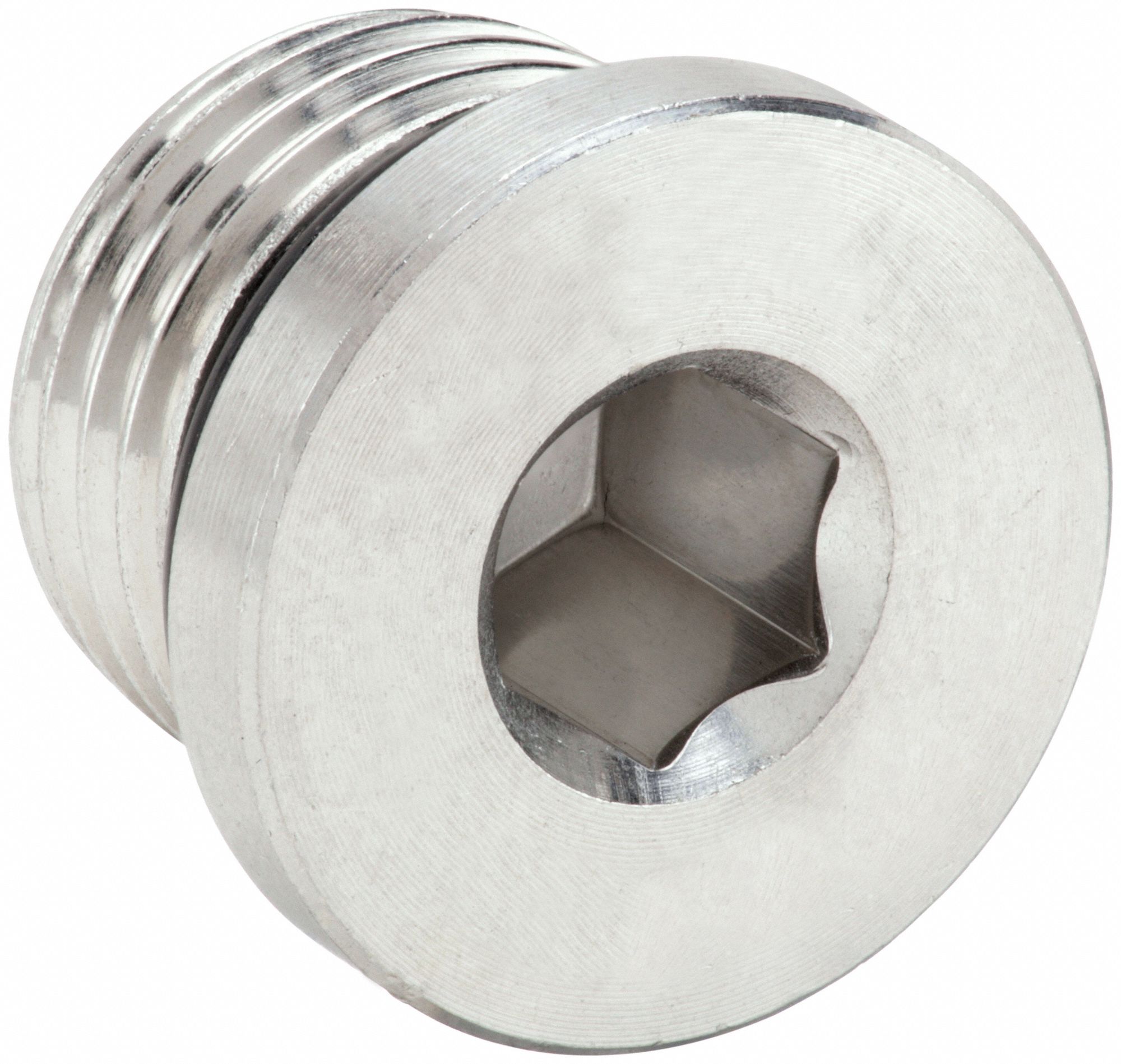 Hollow Hex Plug: 316 Stainless Steel, 3/8 in Fitting Pipe Size, Male SAE-ORB, 1/2 in Overall Lg