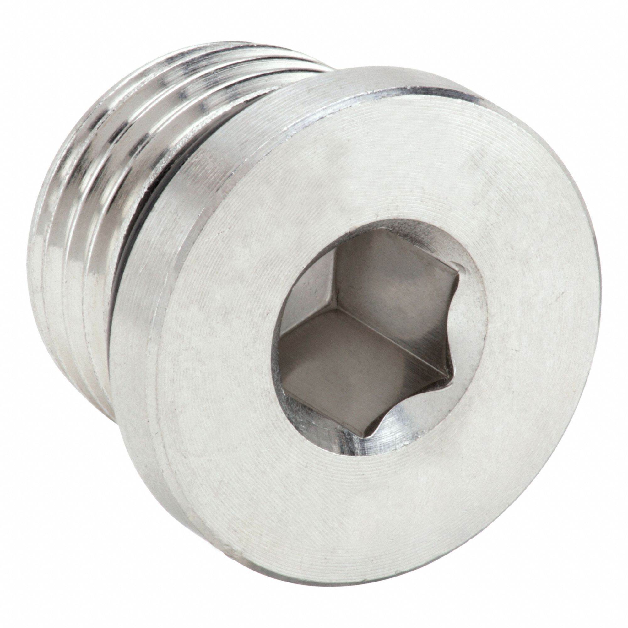 Hollow Hex Plug: 316 Stainless Steel, 1/2 in Fitting Pipe Size, Male SAE-ORB, 9/16 in Overall Lg
